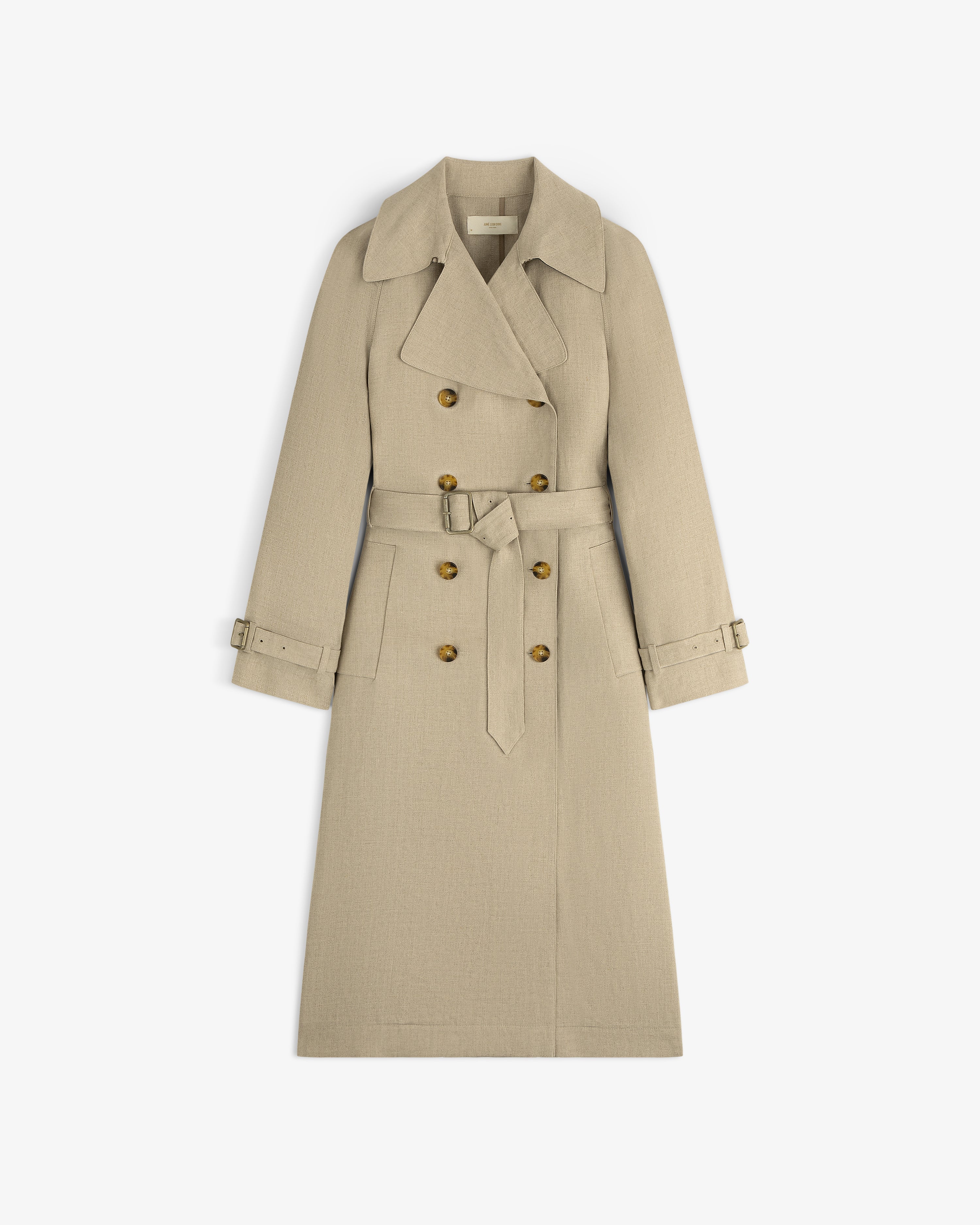 aim-leon-dore-linen-trench-coat-tan-irisches-leinen-damen image 2