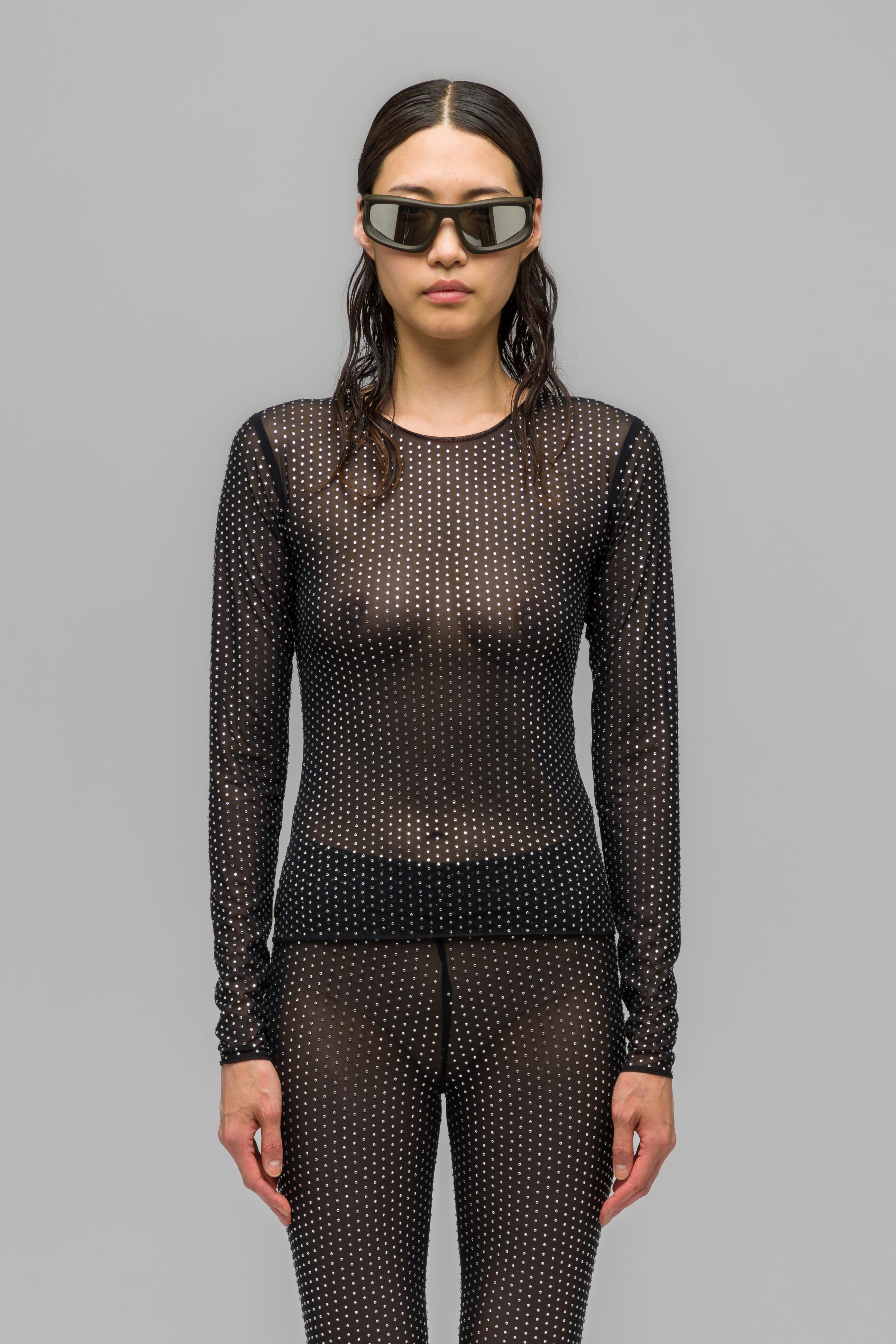 032c-luster-fitted-longsleeve-unisex-mesh-top-mit-strass image 2