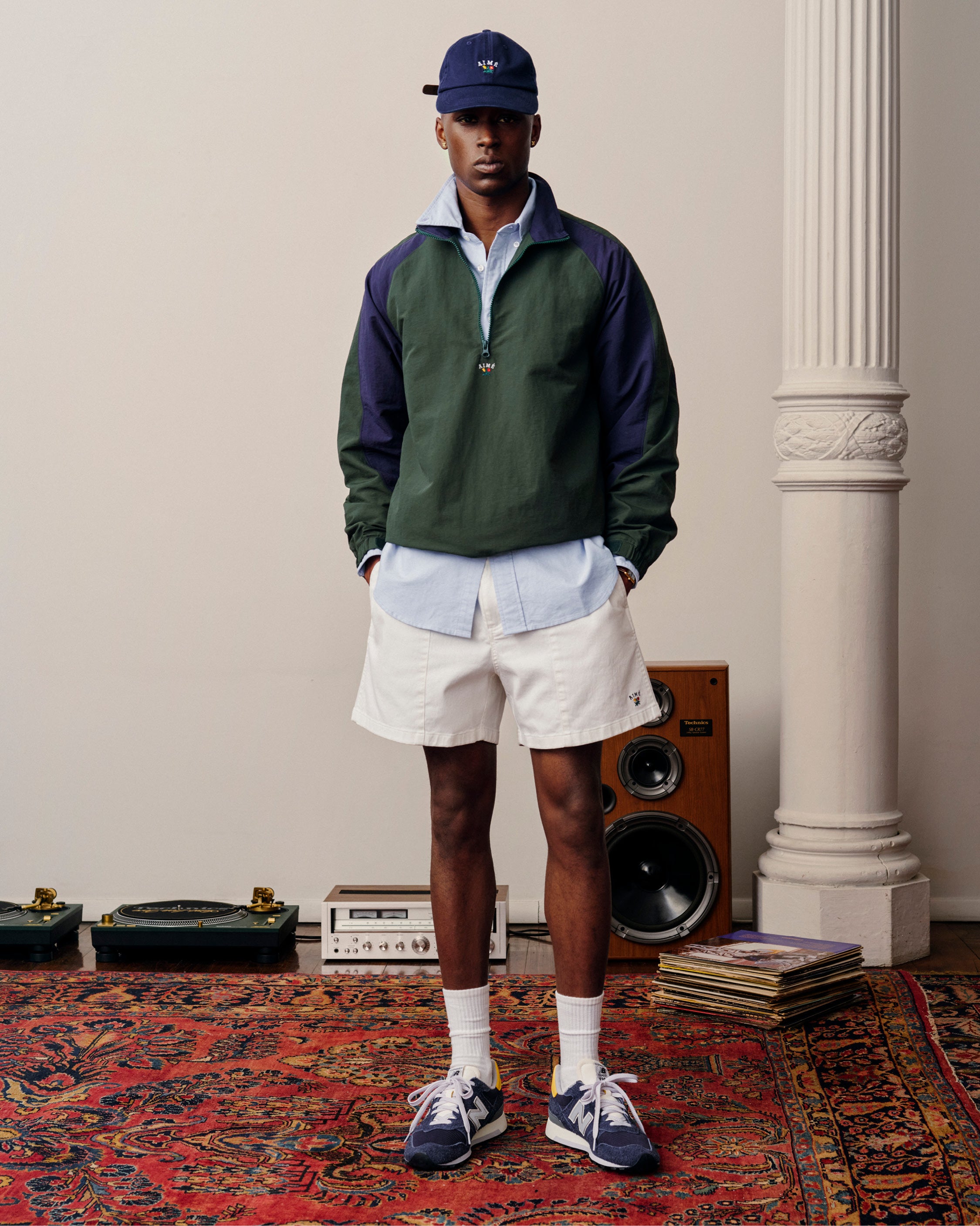 aim-leon-dore-crest-nylon-half-zip-pullover-gr-n image 3