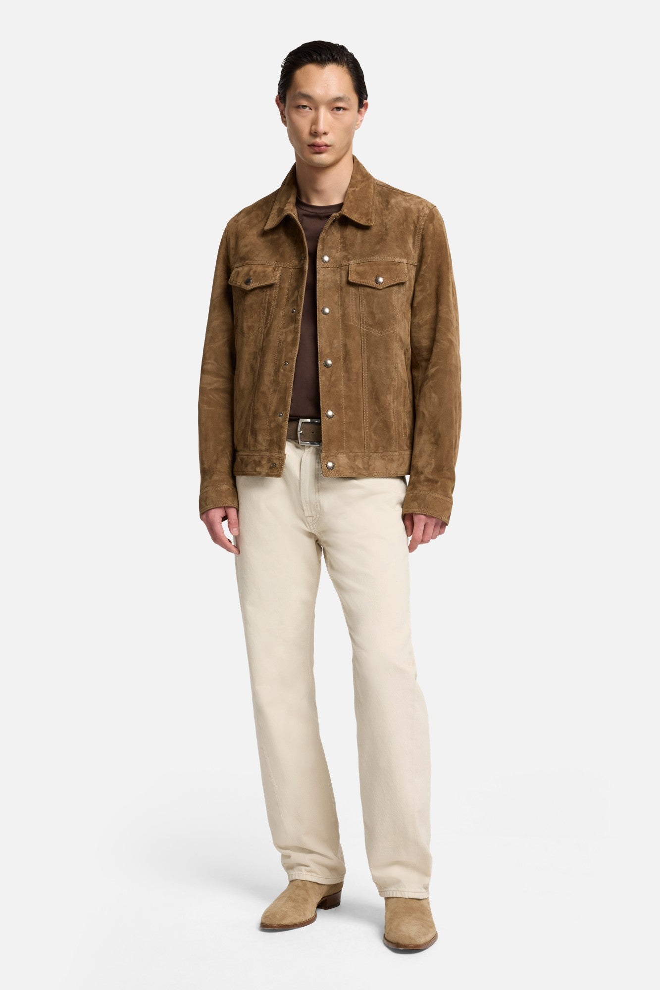 7-for-all-mankind-suede-trucker-jacket-chestnut-herren image 2
