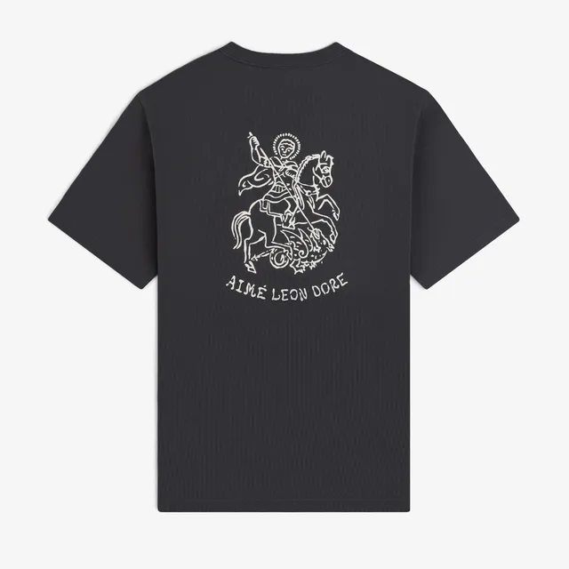 aim-leon-dore-saint-george-graphic-tee-graues-baumwoll-t-shirt-regular-fit image 1