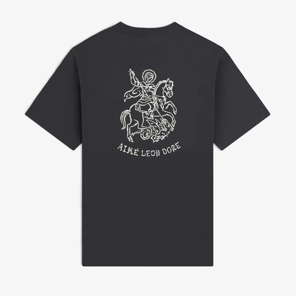 aim-leon-dore-saint-george-graphic-tee-graues-baumwoll-t-shirt-regular-fit image 1