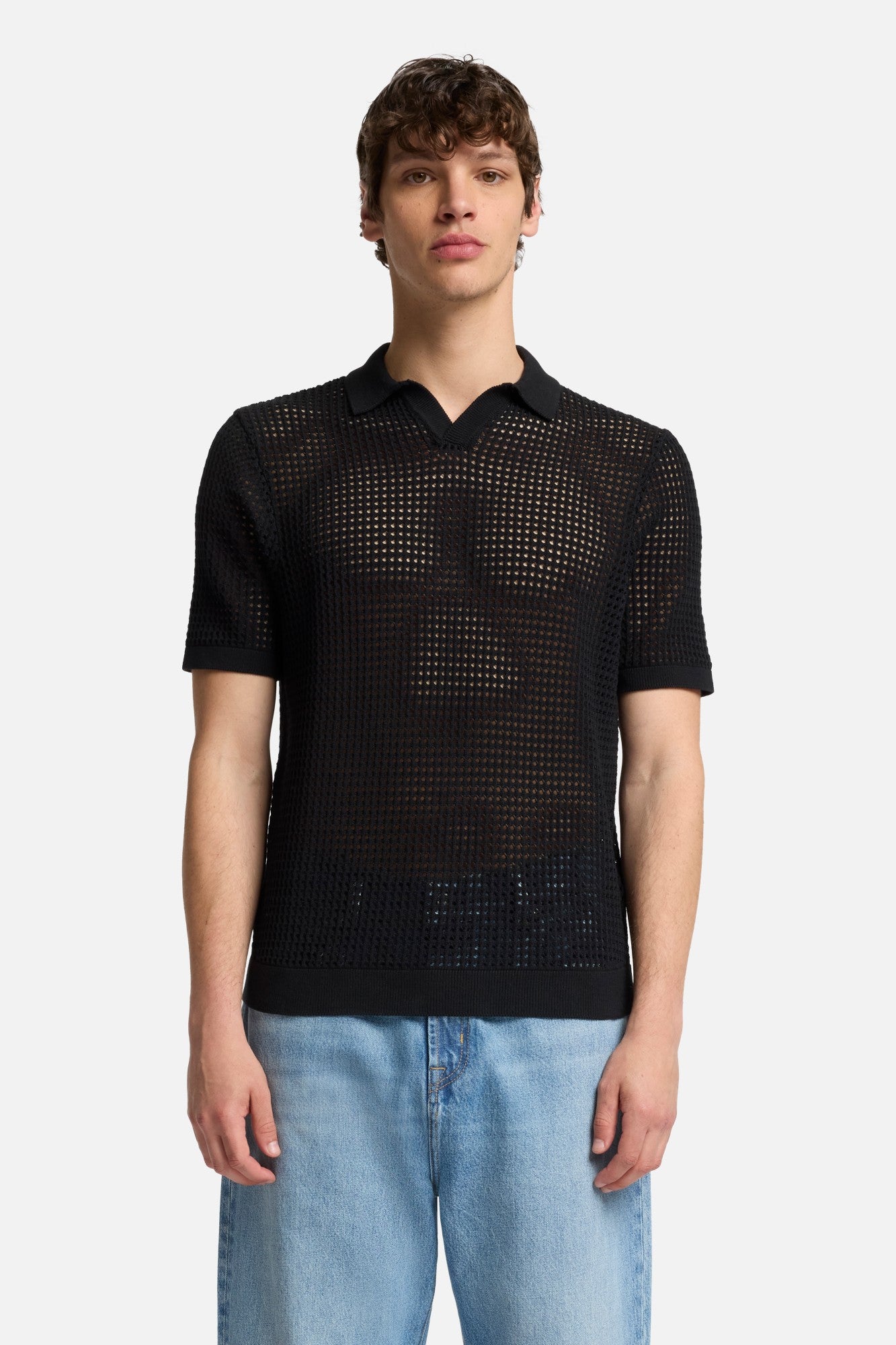7-for-all-mankind-short-sleeve-crochet-polo-black-herren image 3