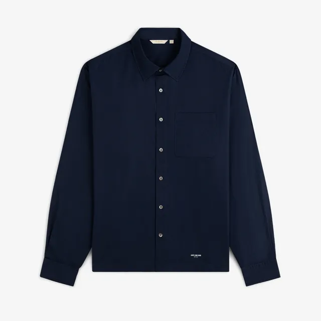aim-leon-dore-poplin-casual-shirt-navy-herren-hemd image 1