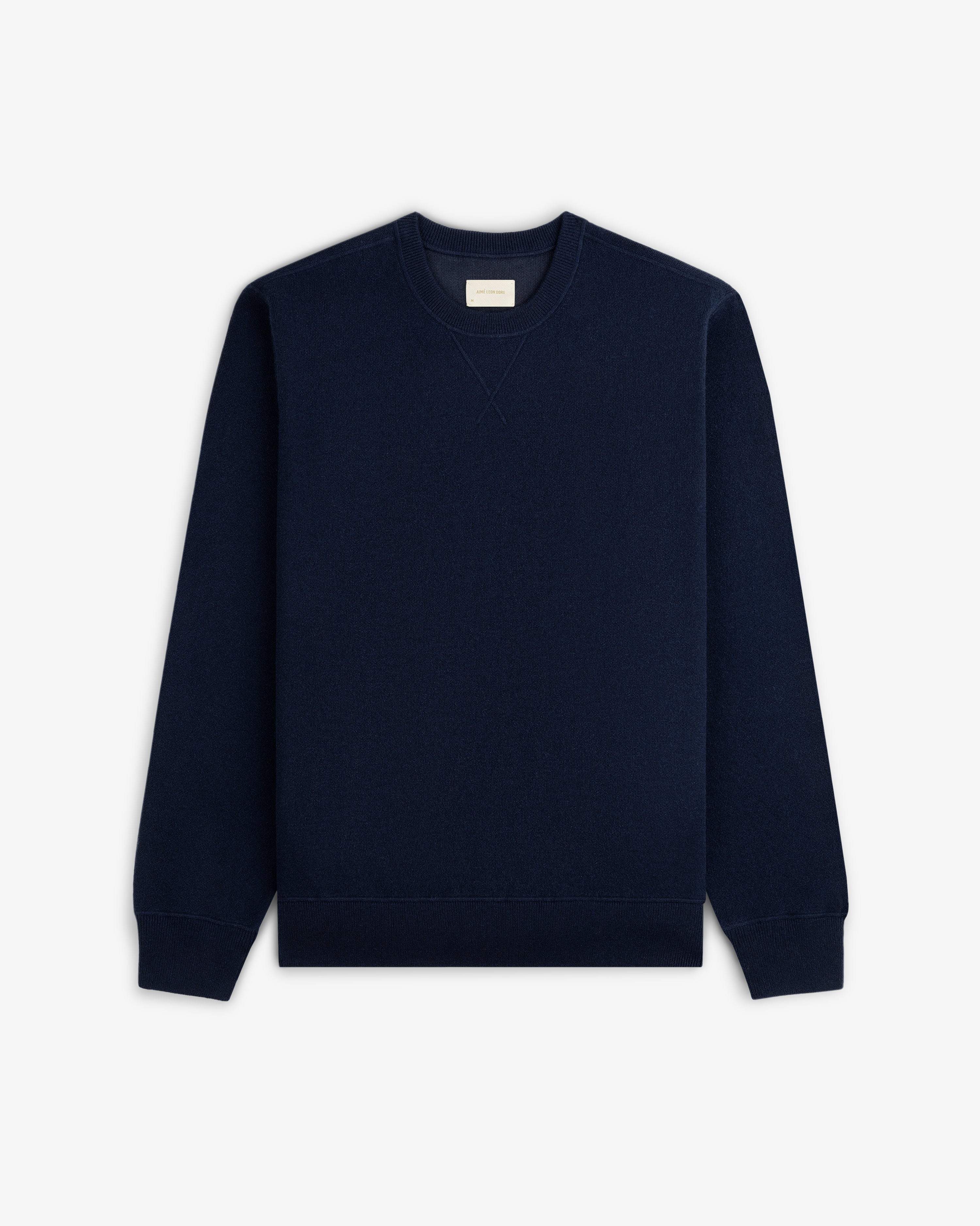aim-leon-dore-pavilion-cashmere-crewneck-sweatshirt-navy image 2