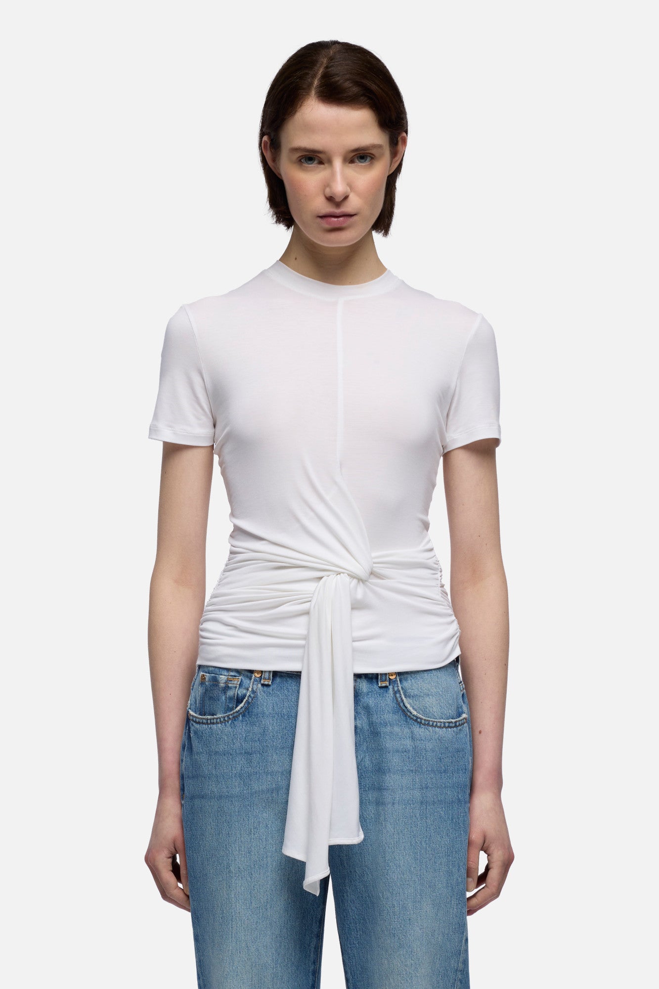 7-for-all-mankind-fitted-twist-tee-t-shirt-aus-lyocell-in-optical-white image 3