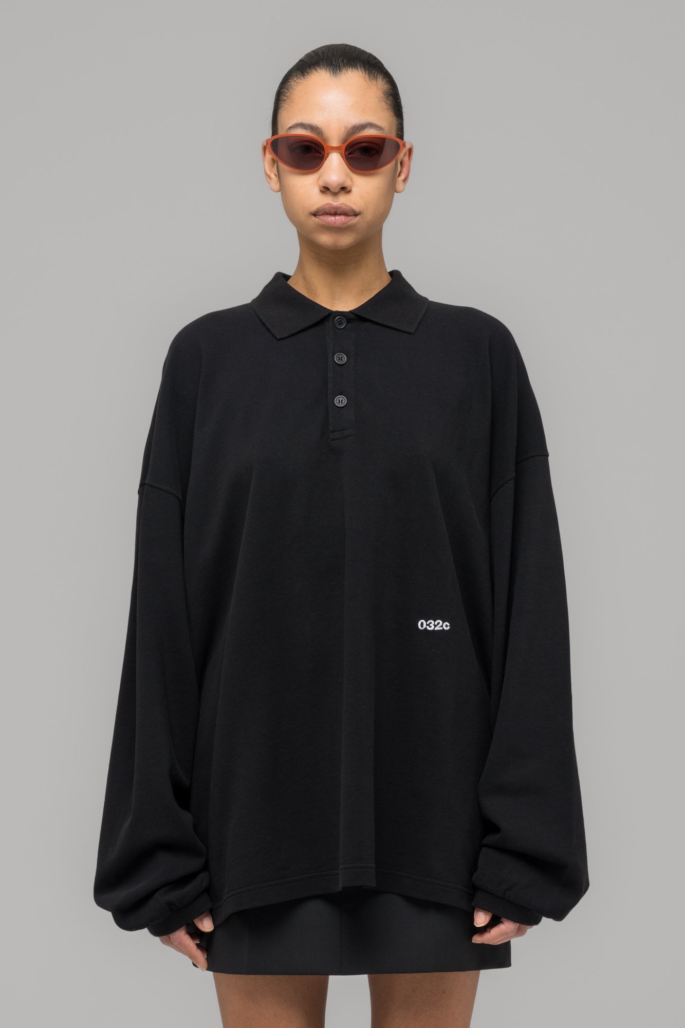 032c-speed-devil-langarm-polo-damen-washed-black-bio-baumwolle image 2