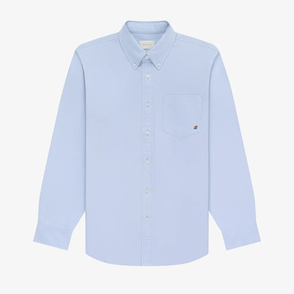 aim-leon-dore-crest-oxford-shirt-blau-regular-fit image 1