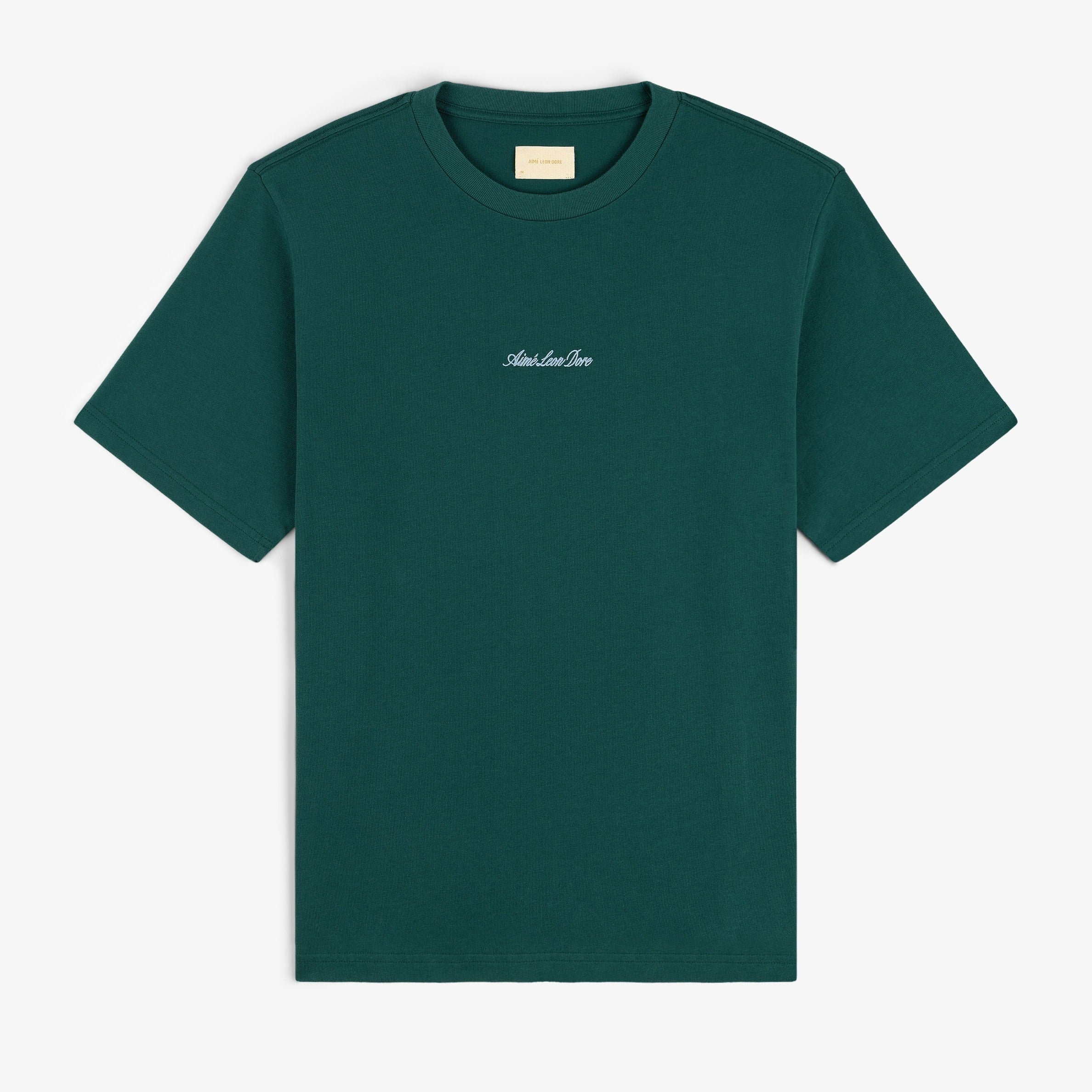 aim-leon-dore-embroidered-logo-tee-gr-nes-baumwoll-t-shirt-regular-fit image 1