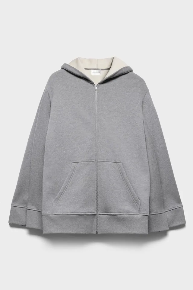 7-for-all-mankind-oversize-zip-hoodie-ash-damen image 1