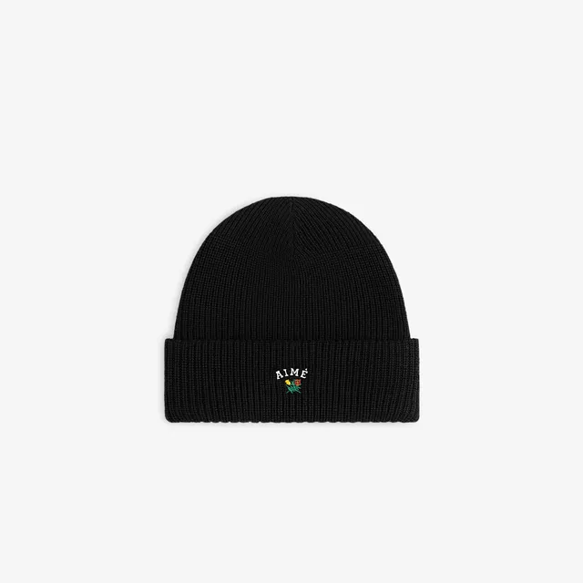 aim-leon-dore-crest-merino-wool-beanie-schwarz image 1