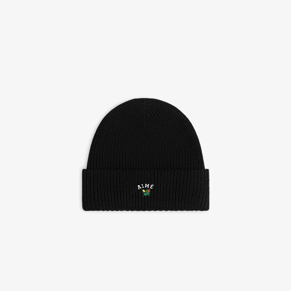 aim-leon-dore-crest-merino-wool-beanie-schwarz image 1
