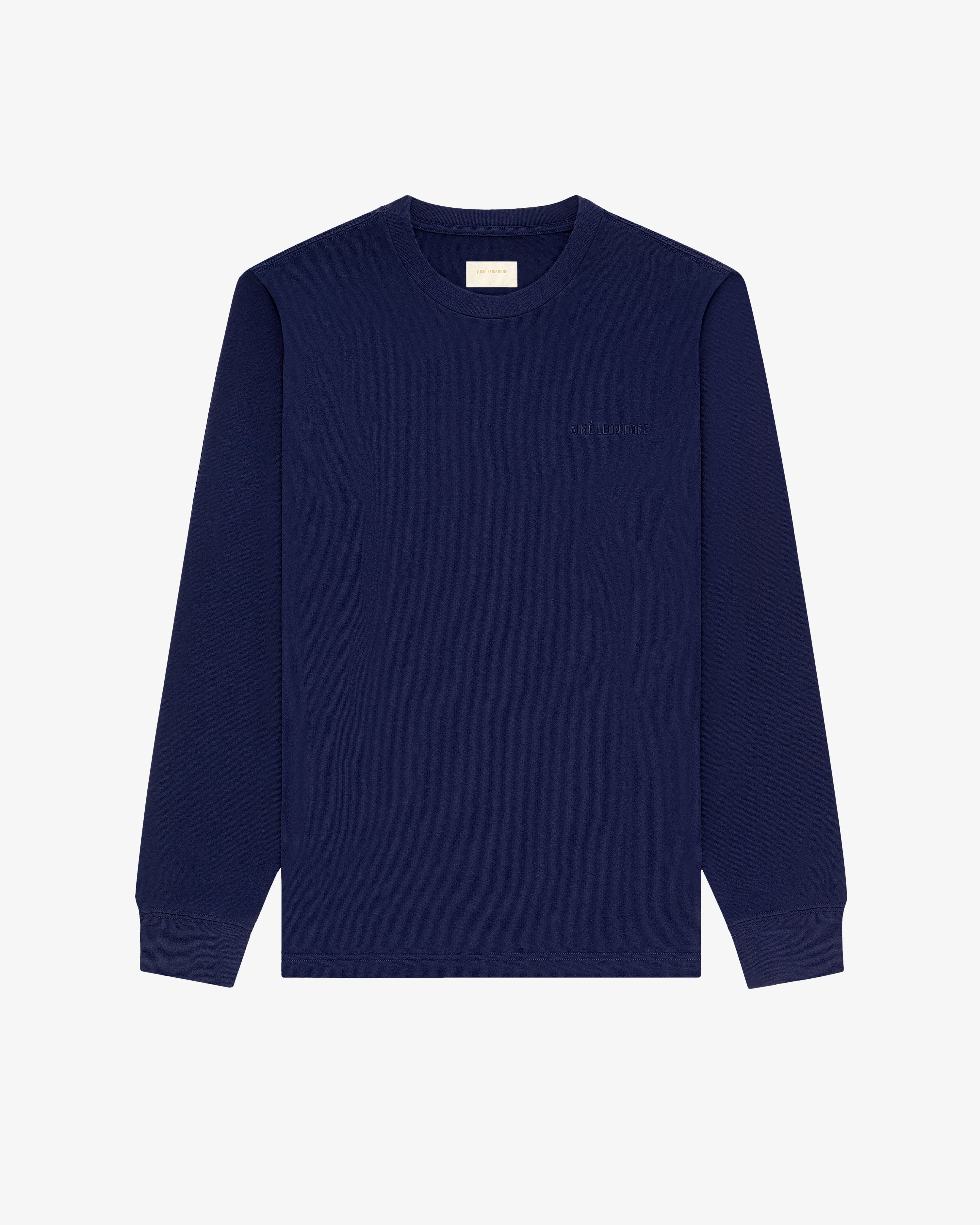 aim-leon-dore-long-sleeve-tonal-logo-tee-langarmshirt-navy image 2