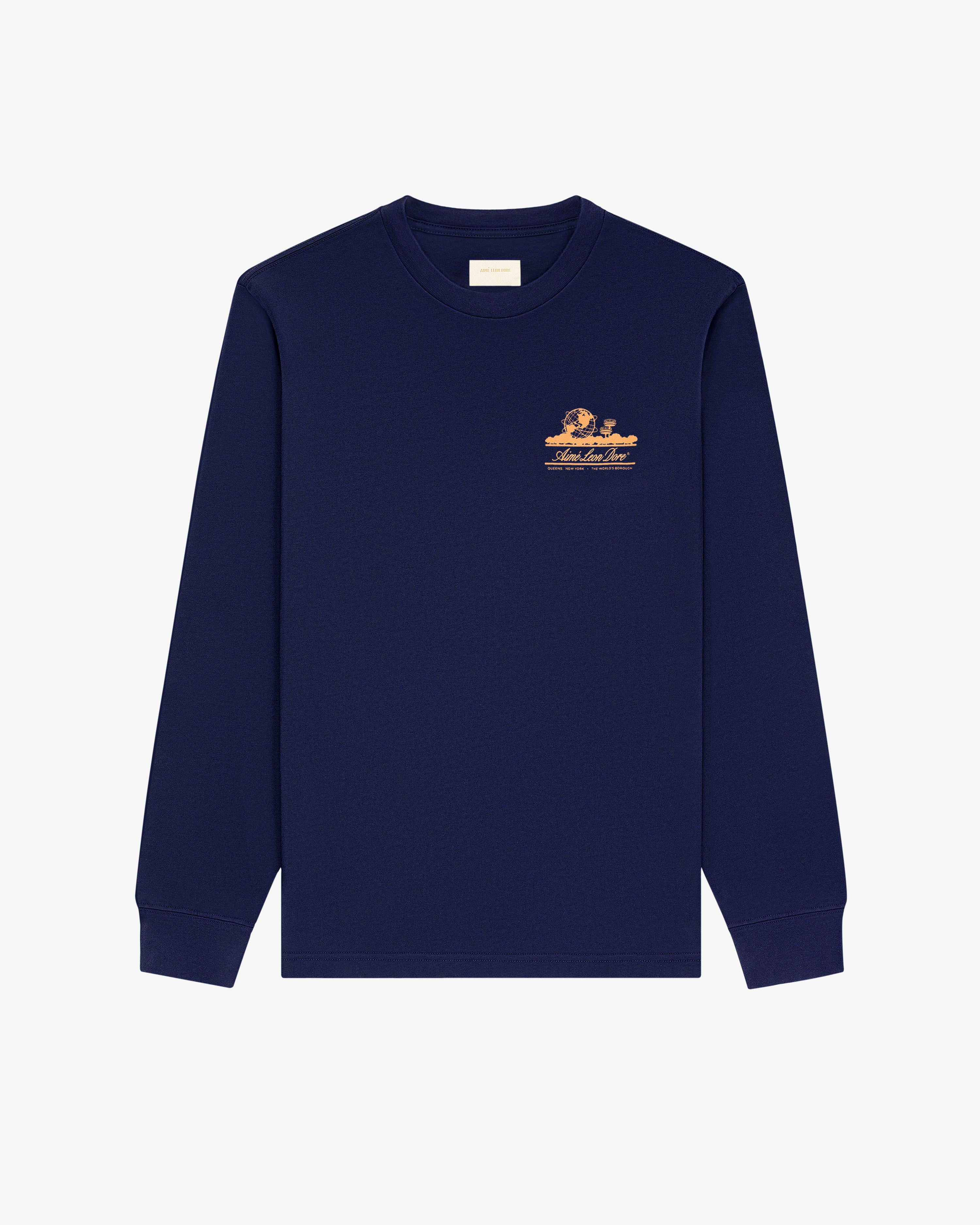 aim-leon-dore-long-sleeve-unisphere-tee-navy image 5
