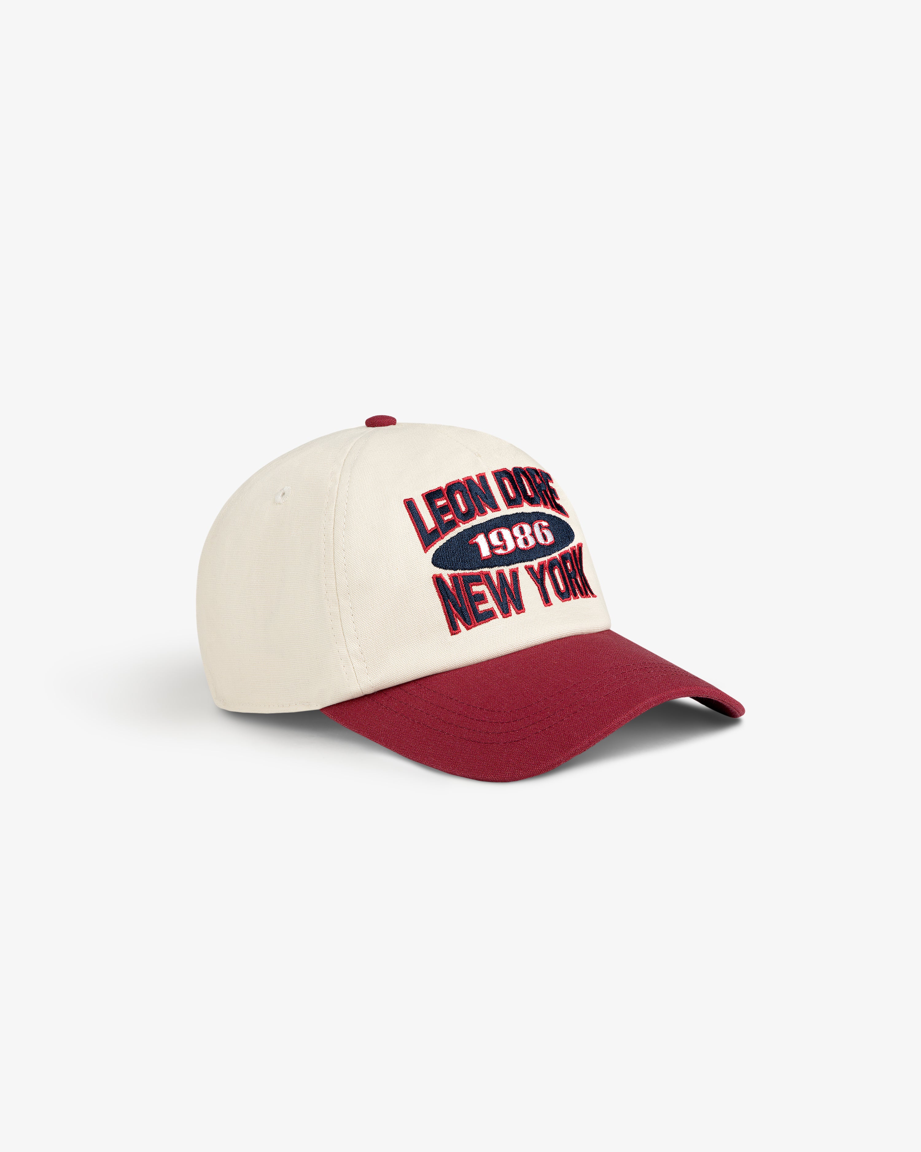 aim-leon-dore-colorblock-club-hat-creme-rot image 3
