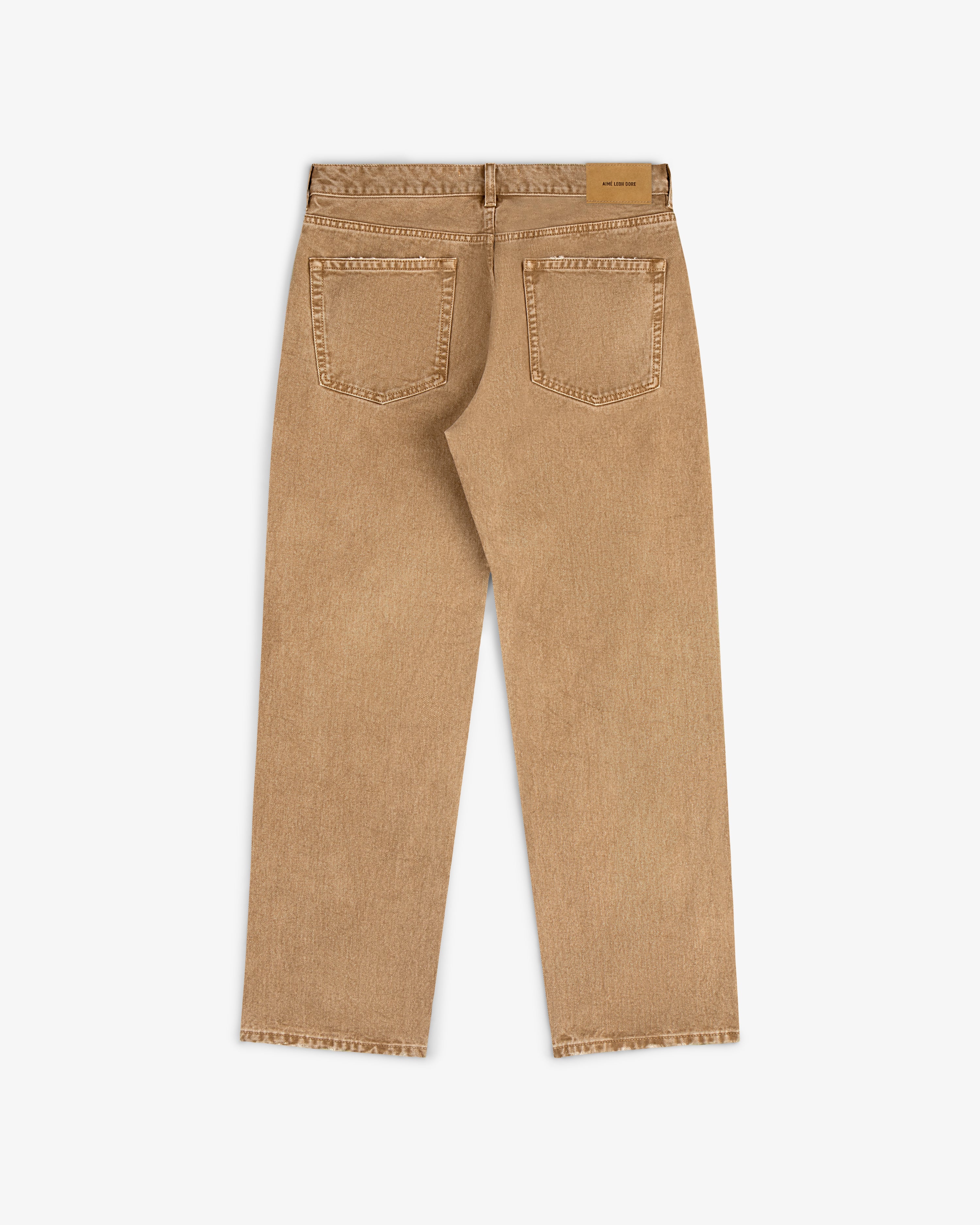 aim-leon-dore-ald-straight-fit-denim-tan-italienischer-denim image 4
