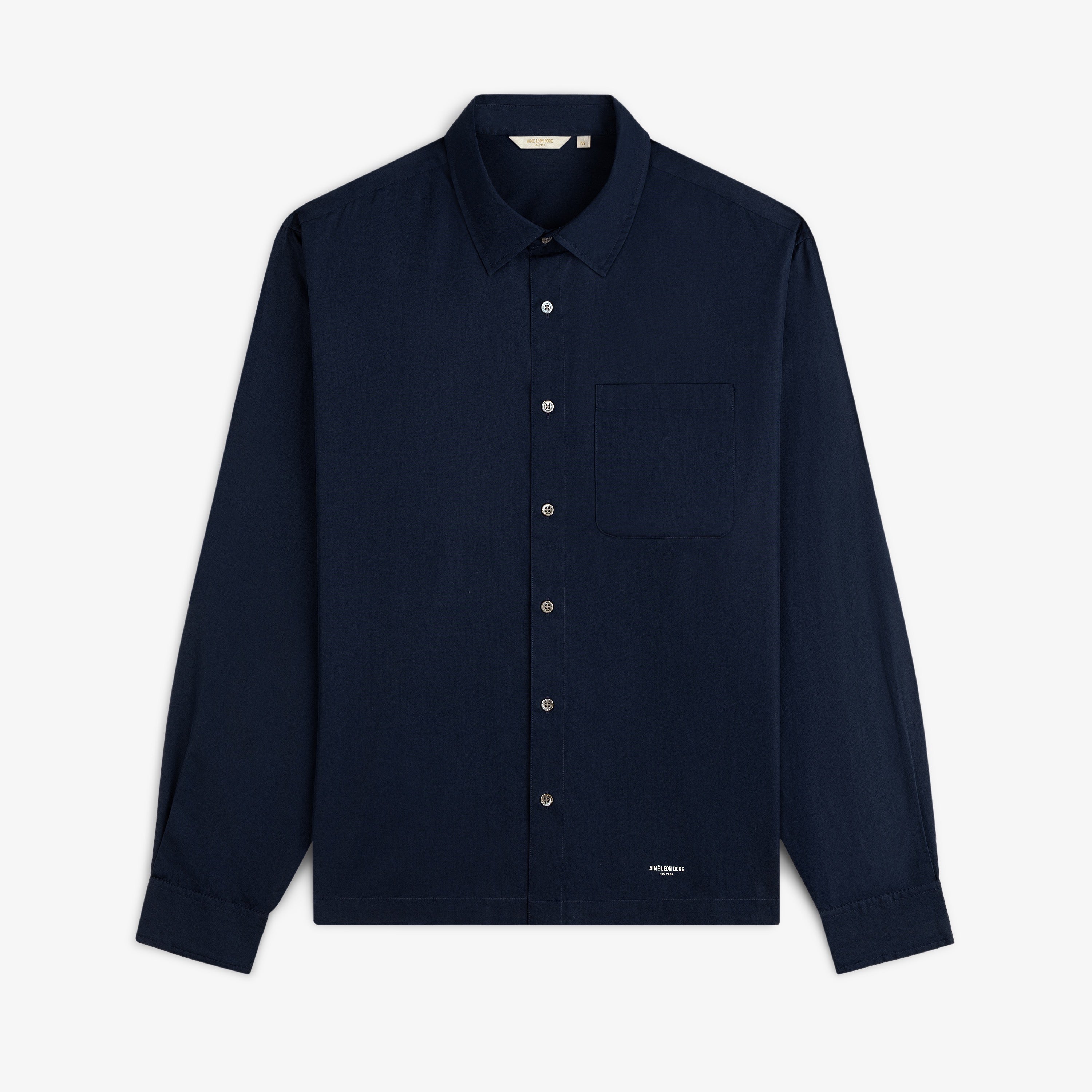 aim-leon-dore-poplin-casual-shirt-navy-herren-hemd image 1