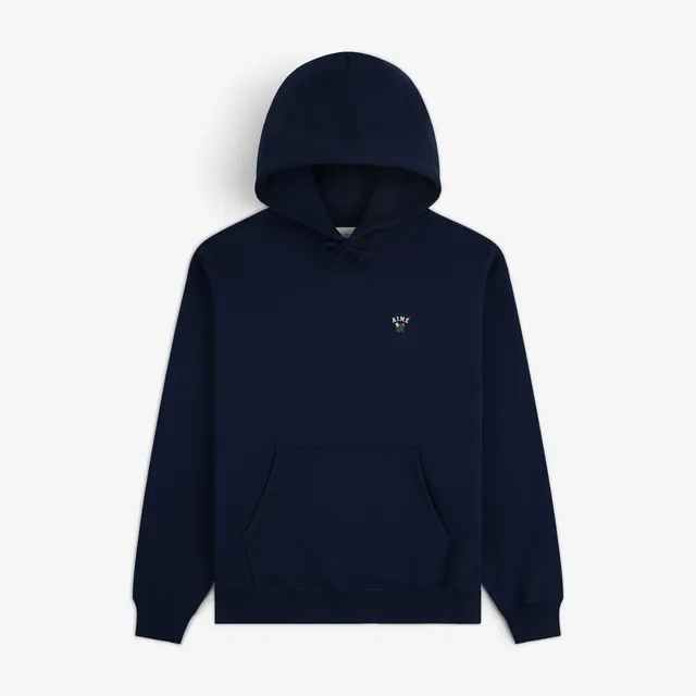 aim-leon-dore-crest-hoodie-navy-kapuzenpullover-aus-530-gsm-baumwolle image 1