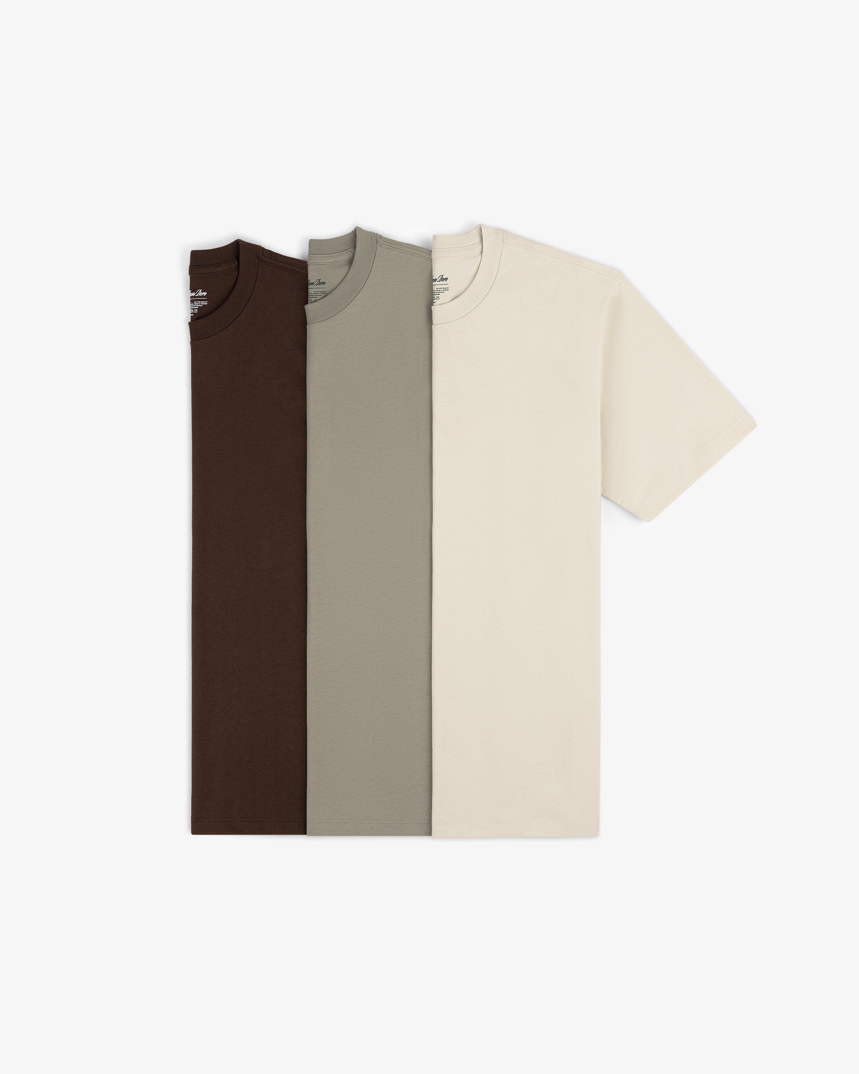 aim-leon-dore-multi-color-t-shirt-3-pack-braun-taupe-creme image 2