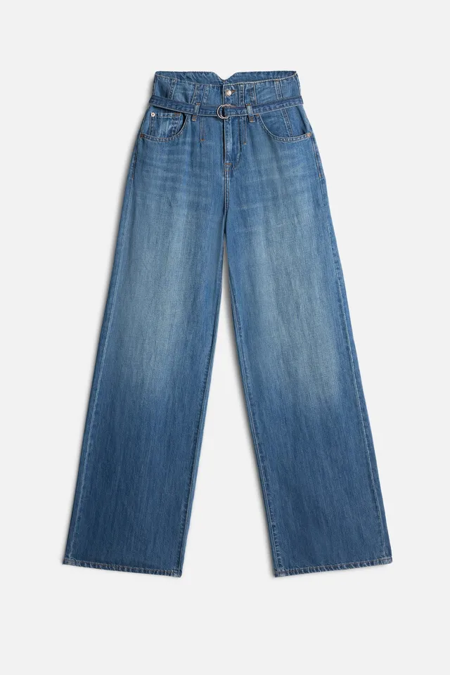 7-for-all-mankind-indigo-linen-belted-wide-leg-hose-phoenix image 1