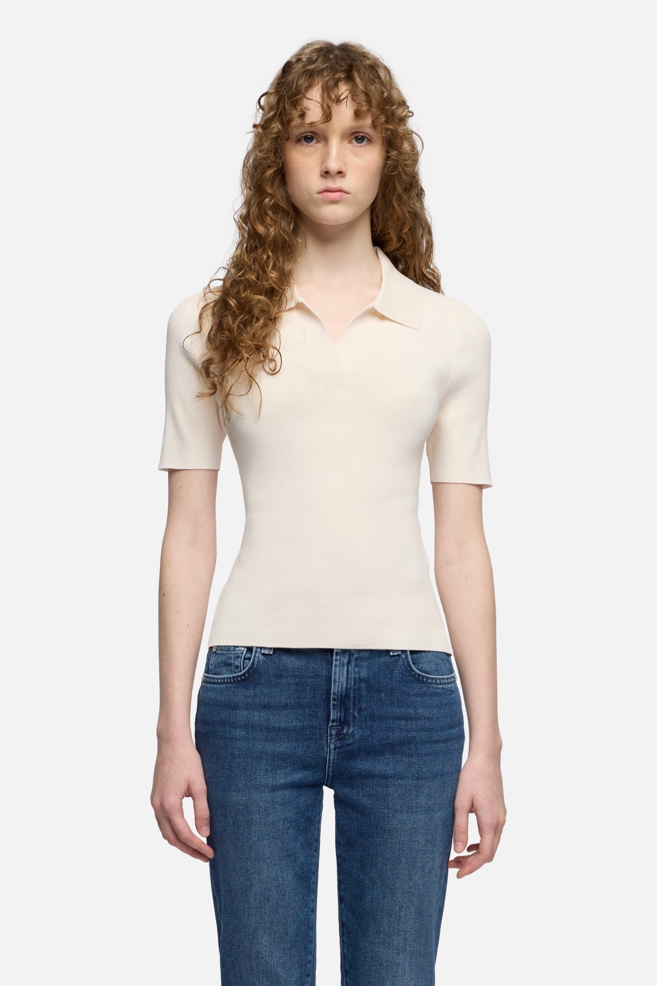 7-for-all-mankind-short-sleeve-polo-sweater-glaze-damen image 3