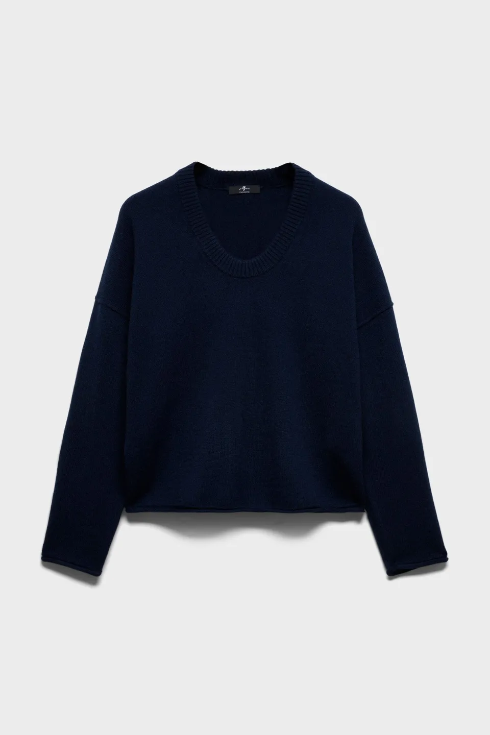 7-for-all-mankind-u-neck-cashmere-pullover-in-midnight image 1