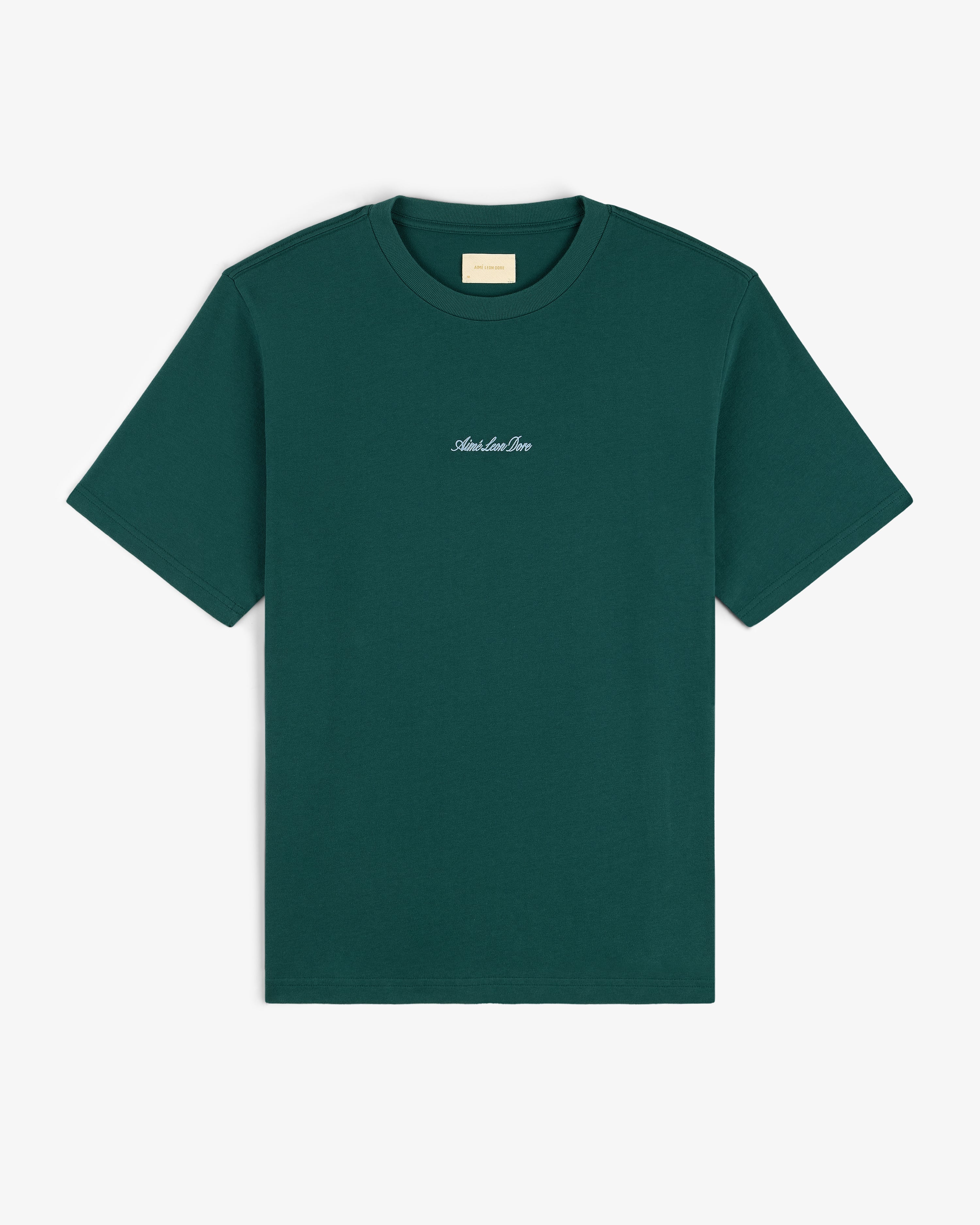 aim-leon-dore-embroidered-logo-tee-gr-nes-baumwoll-t-shirt-regular-fit image 2