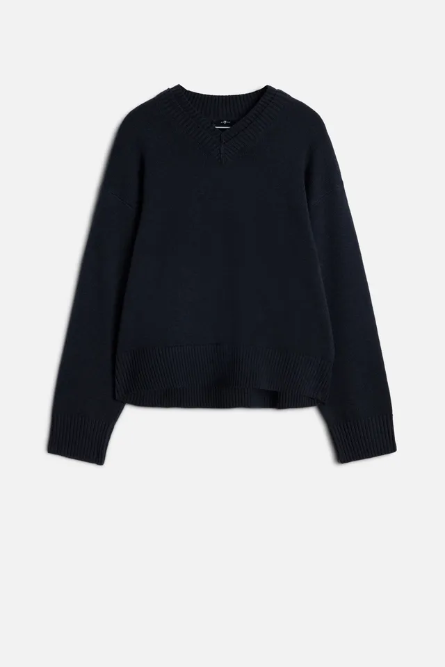 7-for-all-mankind-double-layer-v-neck-pullover-wool-blend-midnight-herren image 1