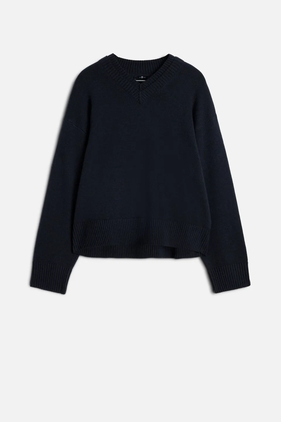 7-for-all-mankind-double-layer-v-neck-pullover-wool-blend-midnight-herren image 1