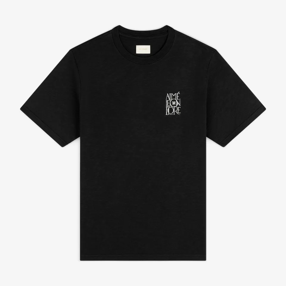 aim-leon-dore-stacked-logo-slub-tee-t-shirt-schwarz image 1