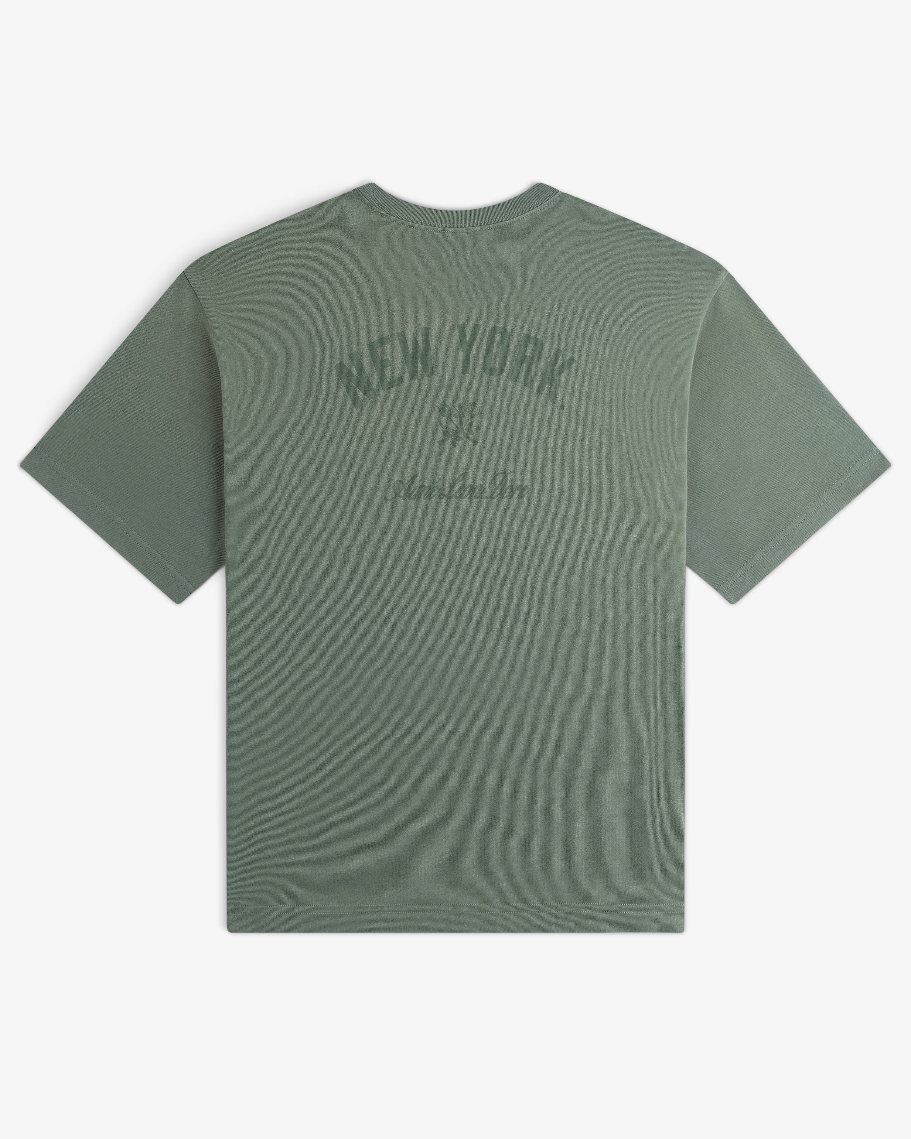 aim-leon-dore-yankees-washed-logo-tee-t-shirt-gr-n image 3