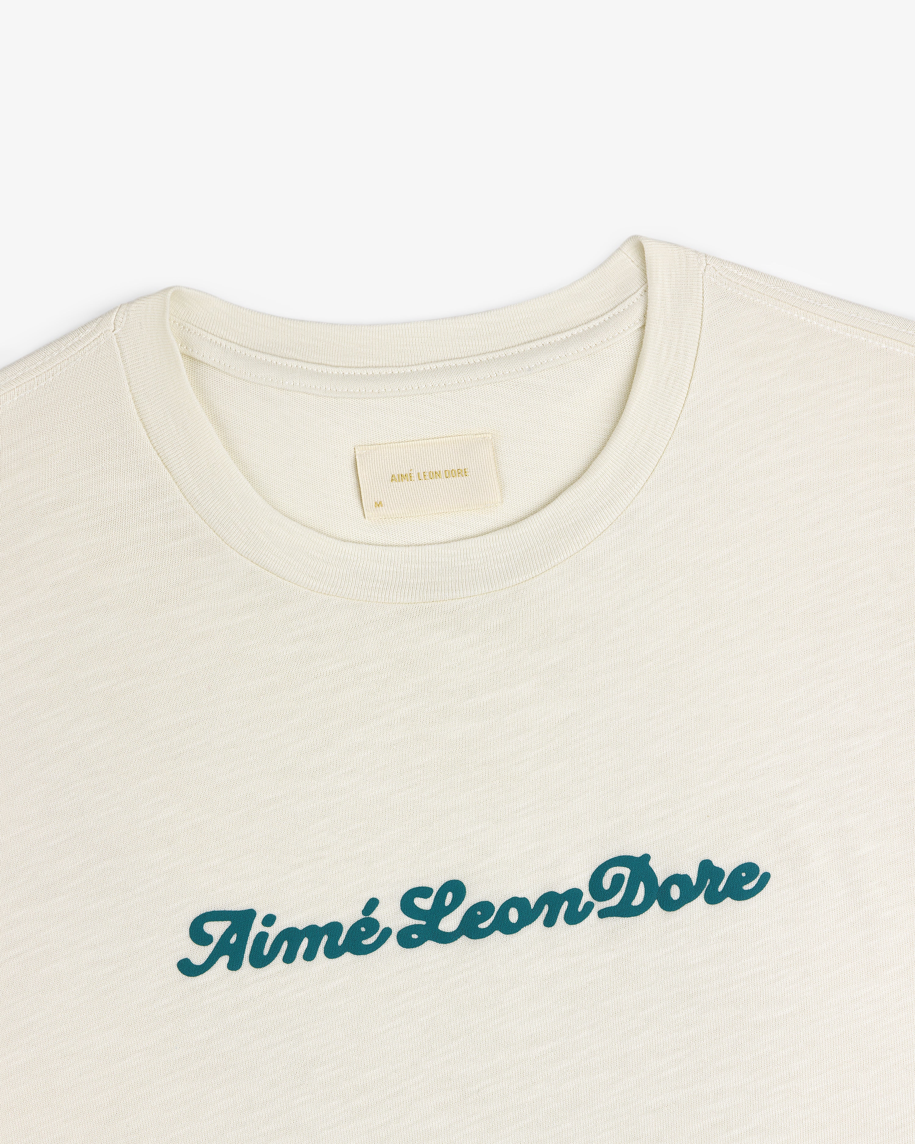 aim-leon-dore-puff-print-slub-logo-tee-cream-t-shirt image 3