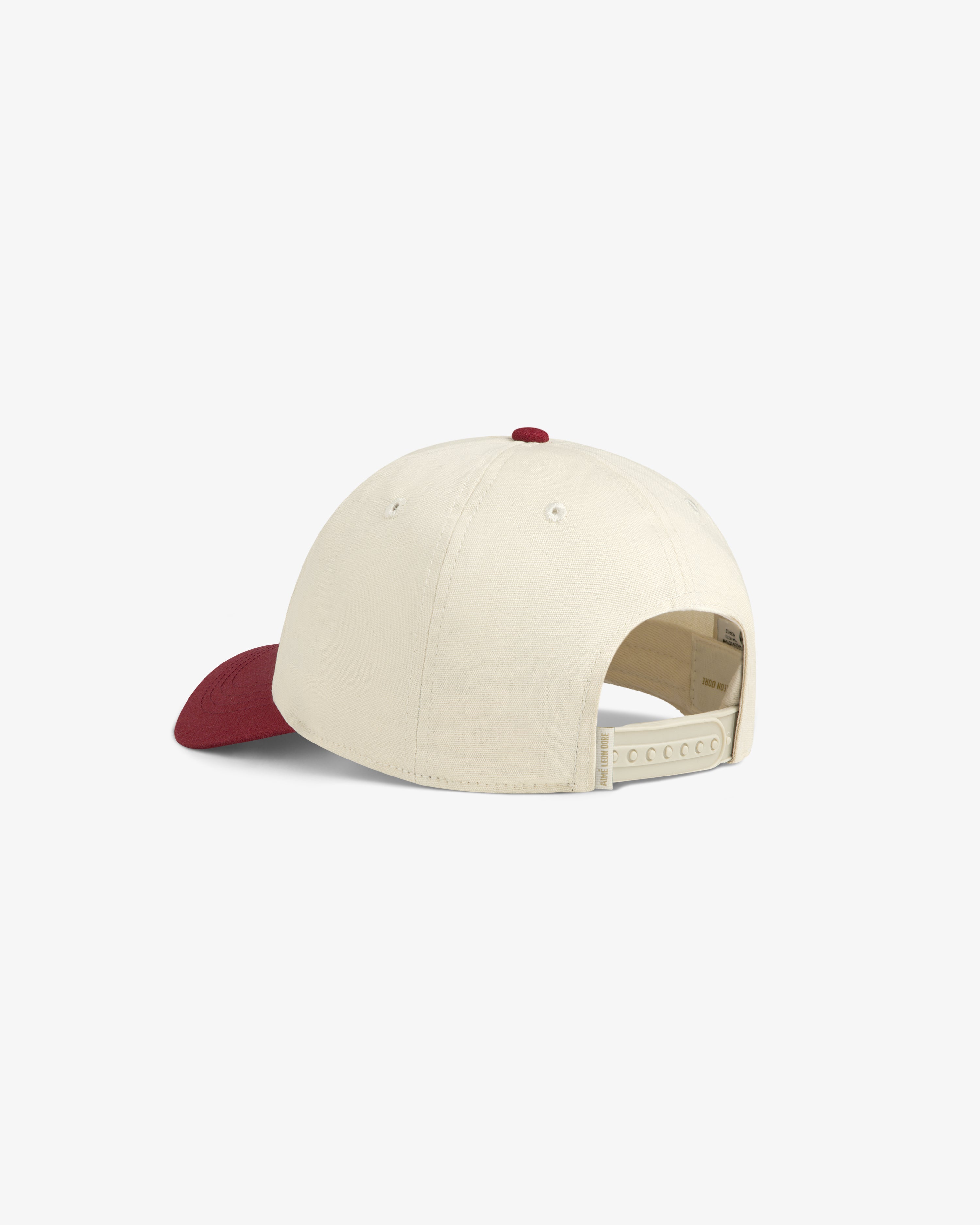 aim-leon-dore-colorblock-club-hat-creme-rot image 4