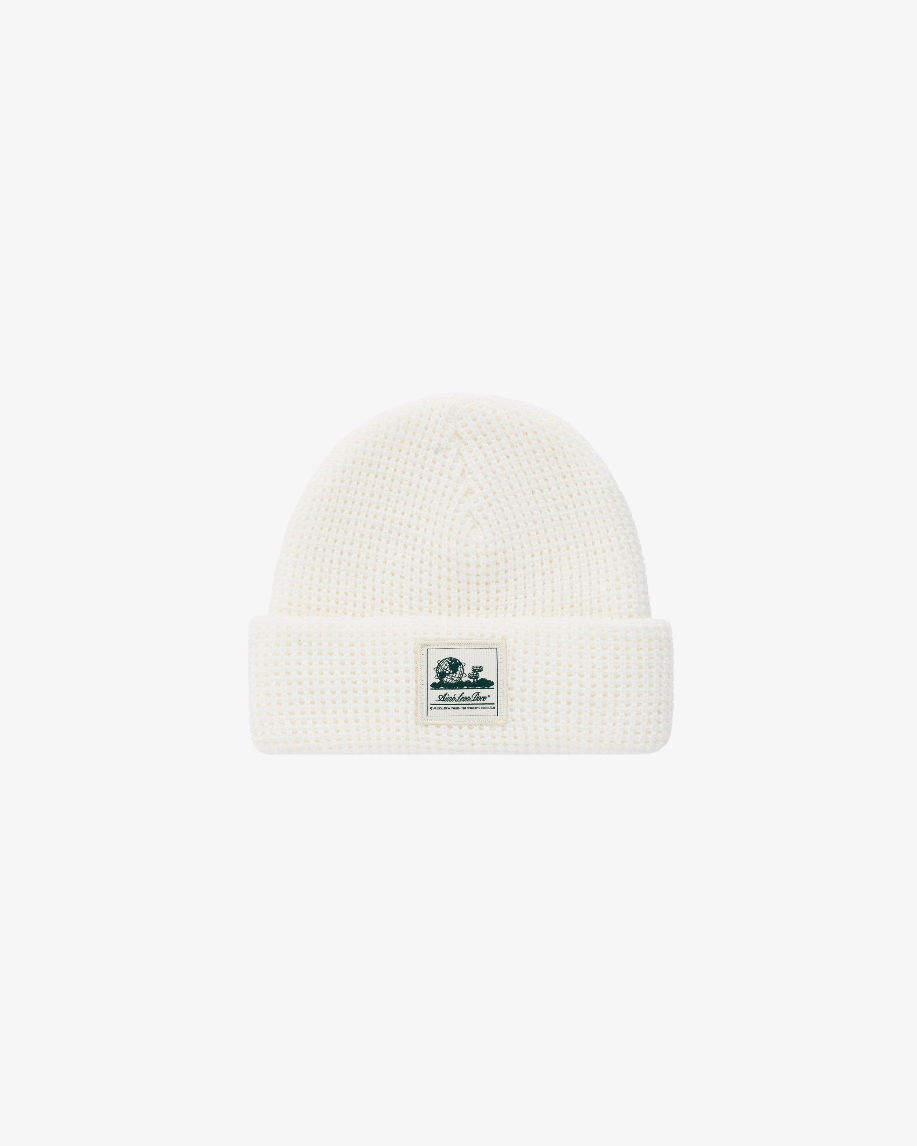 aim-leon-dore-waffle-knit-beanie-m-tze-wei-unisphere-patch image 2