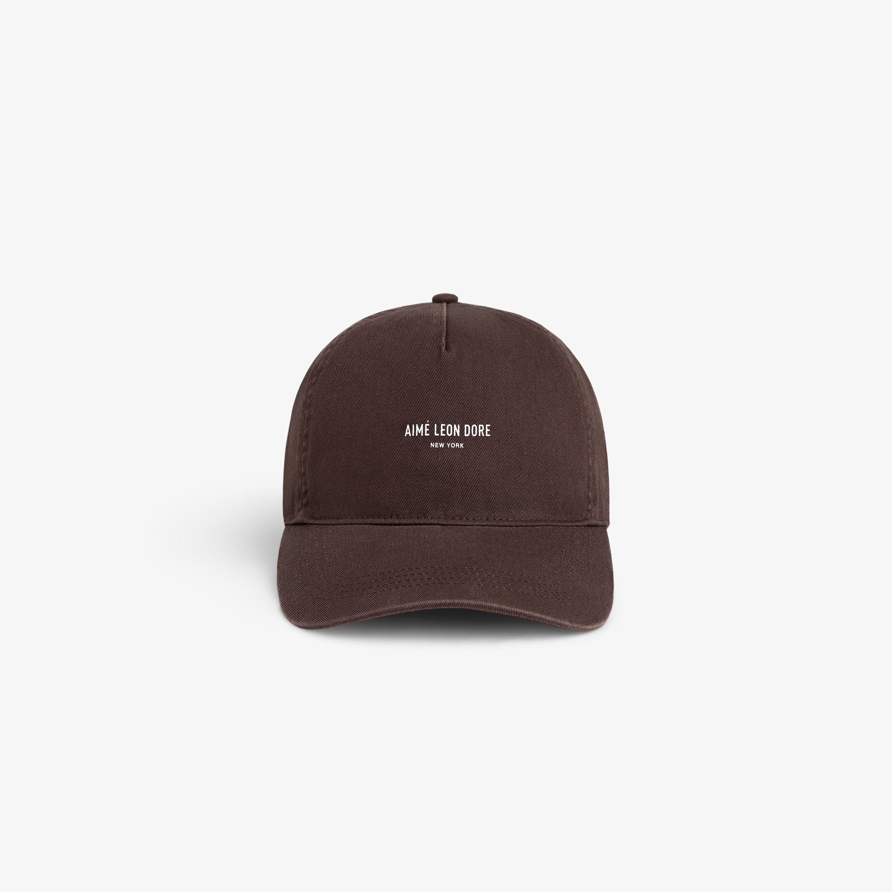 aim-leon-dore-micro-logo-hat-braun-5-panel image 1