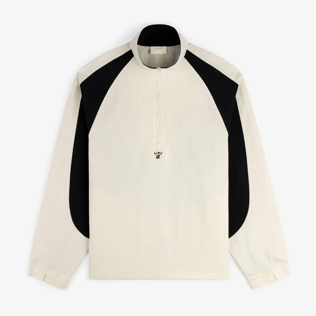 aim-leon-dore-crest-nylon-half-zip-pullover-creme image 1