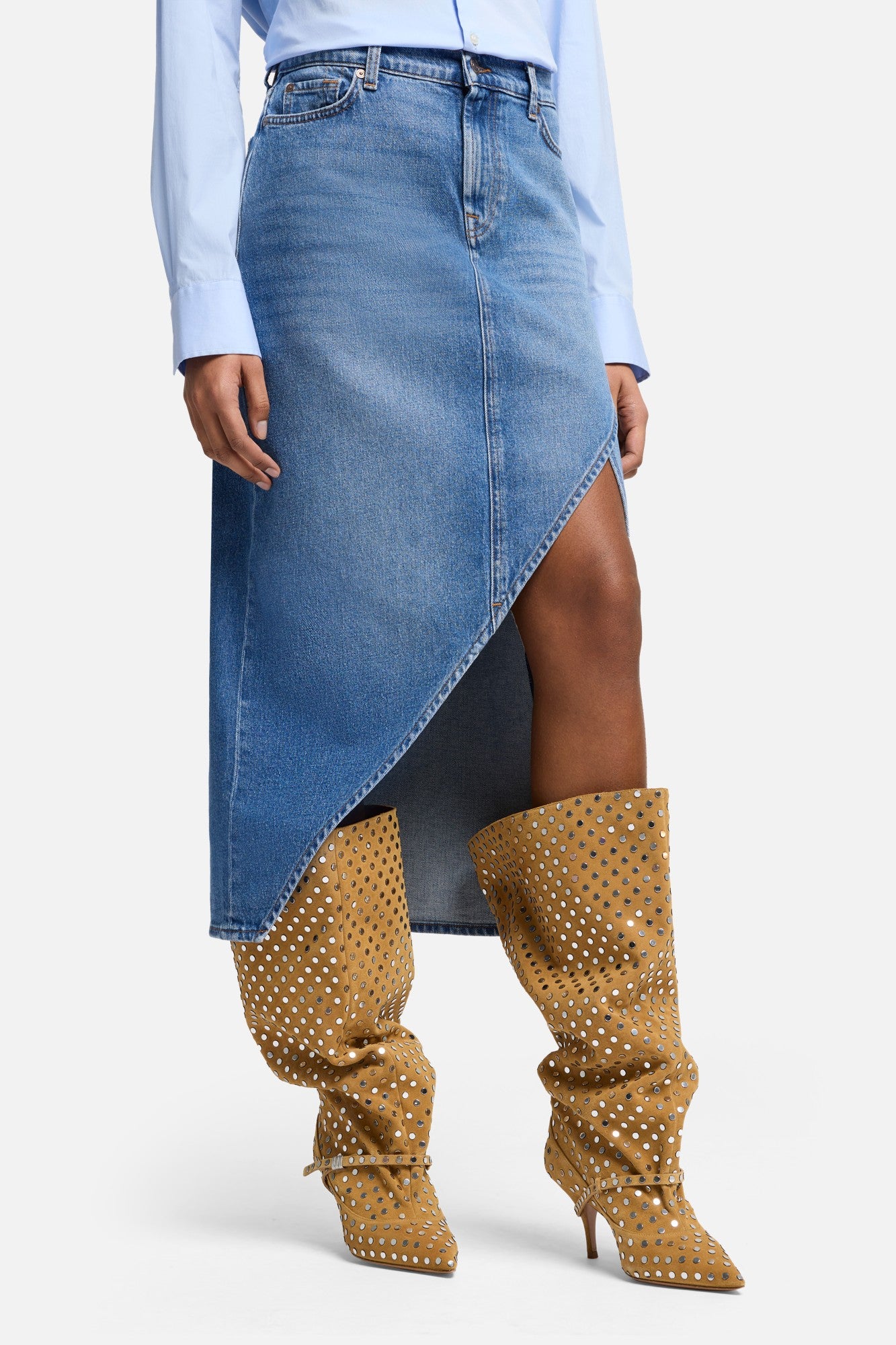 7-for-all-mankind-libby-denim-slit-skirt-jeansrock-in-weekend image 4