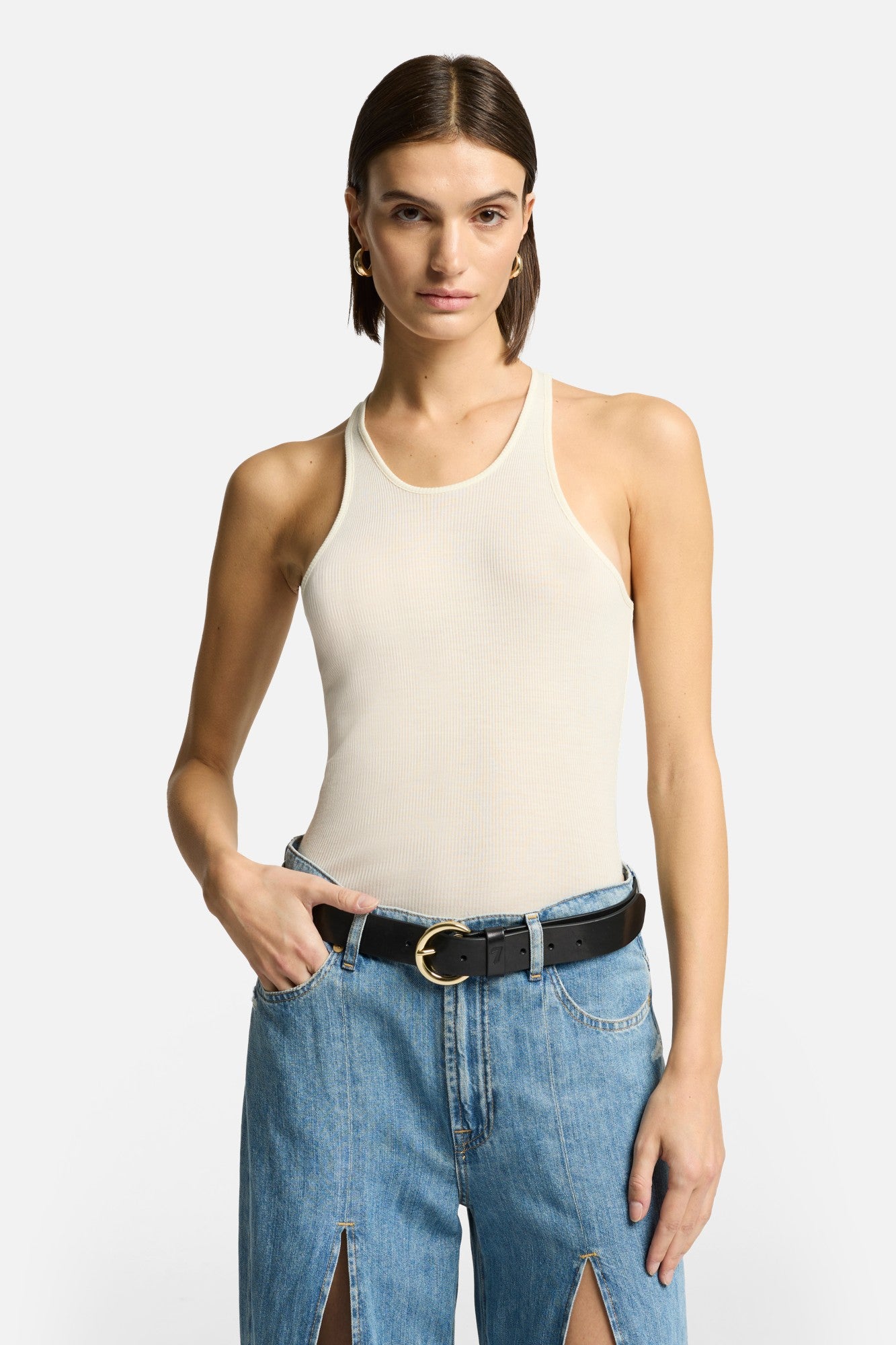 7-for-all-mankind-racer-front-tank-top-damen-wei image 3