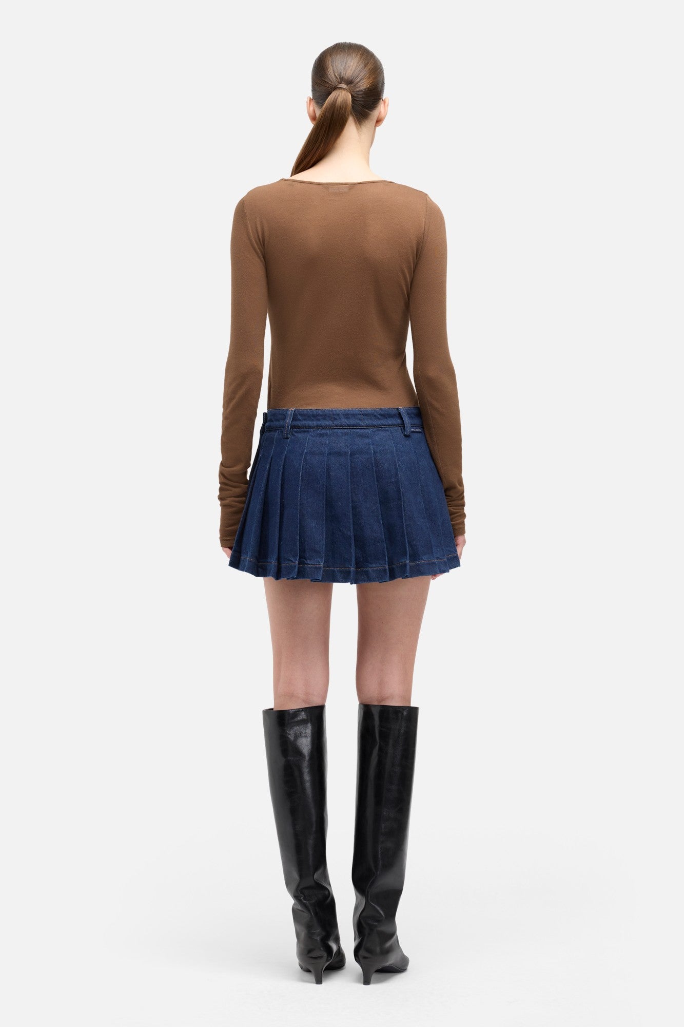 7-for-all-mankind-mankind-pleated-mini-skirt-jeansrock-in-franklin image 5