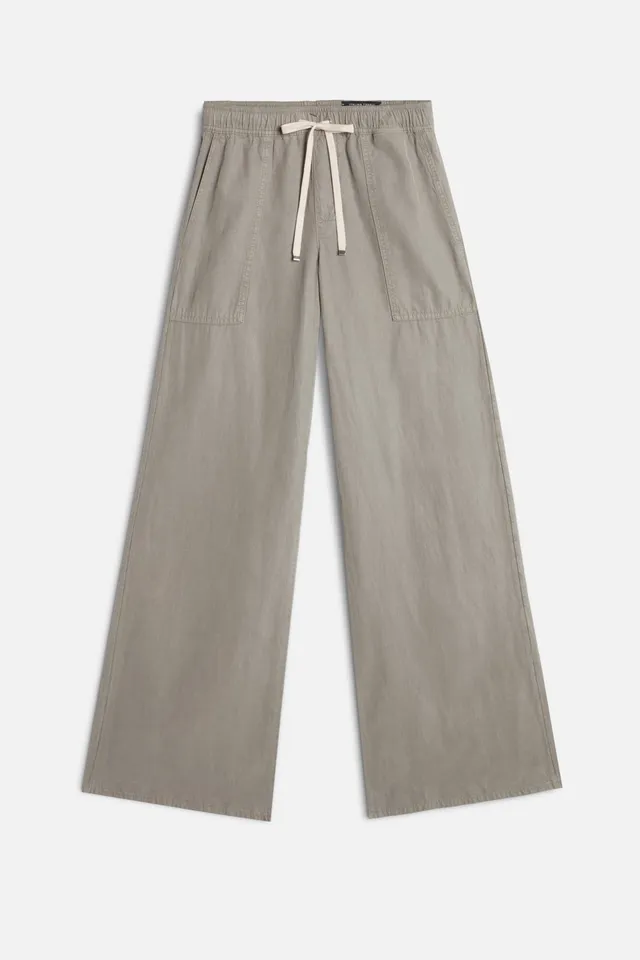 7-for-all-mankind-utility-pull-on-wide-leg-hose-military-gr-n image 1