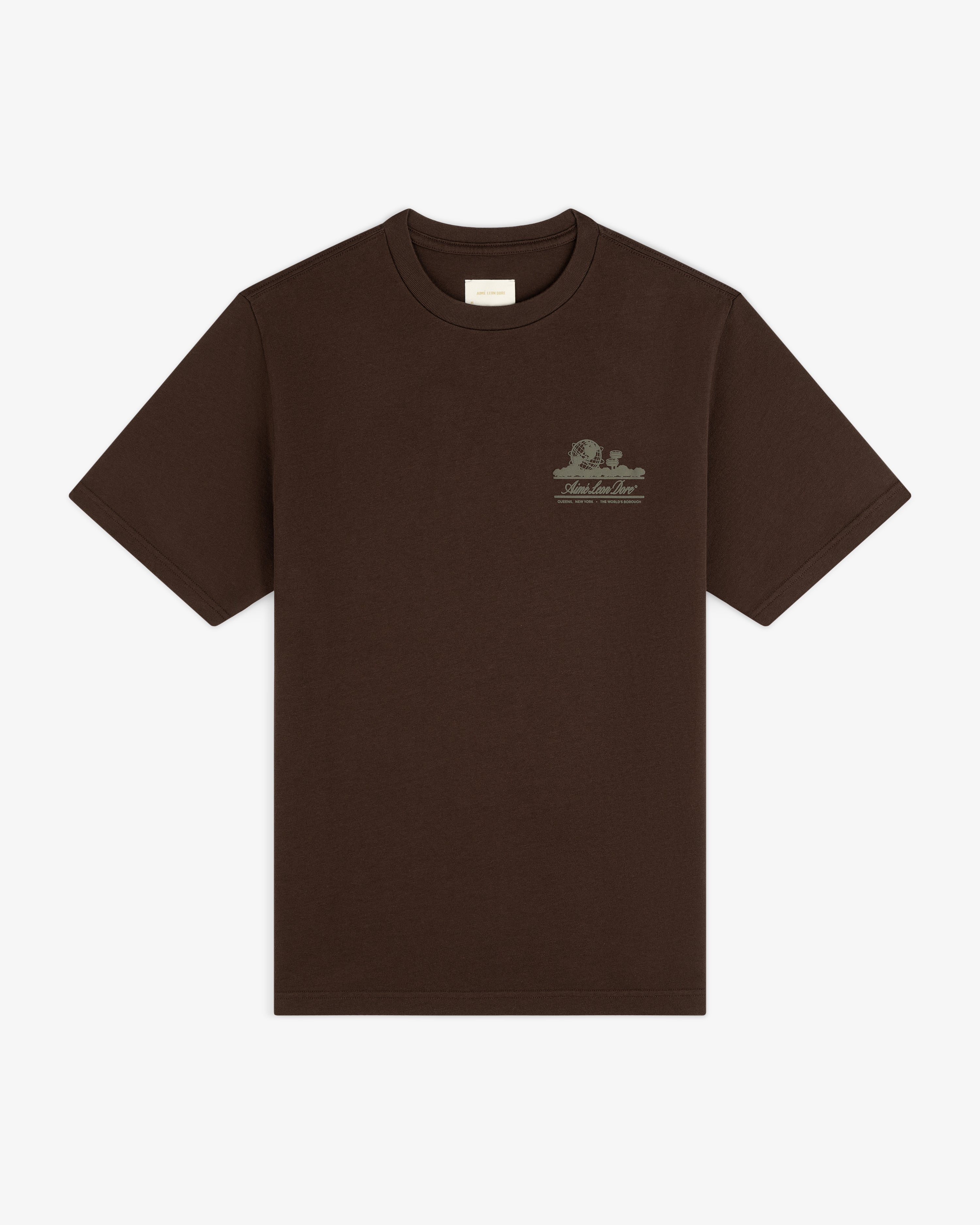 aim-leon-dore-unisphere-tee-regular-fit-t-shirt-braun image 3