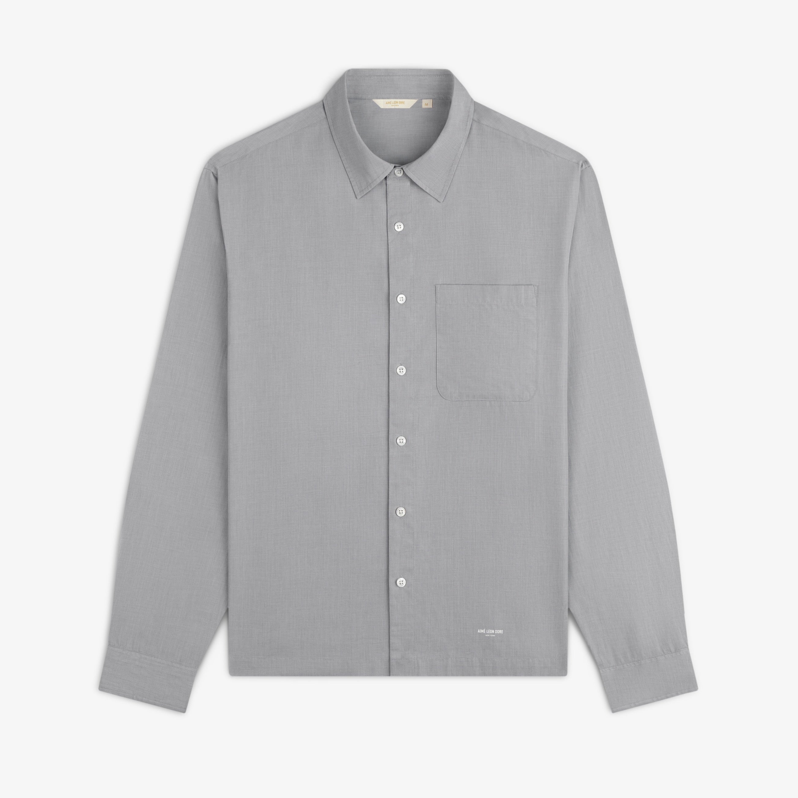 aim-leon-dore-poplin-casual-shirt-grau-regular-fit image 1