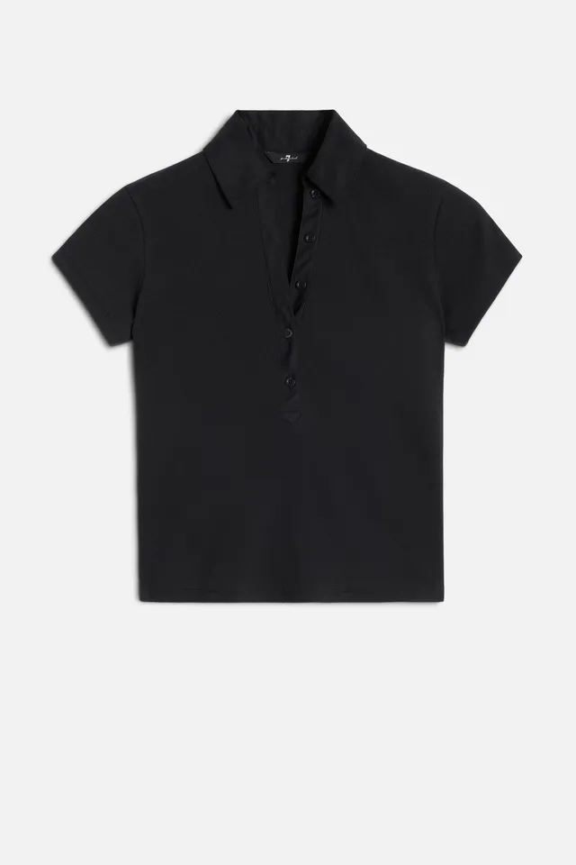 7-for-all-mankind-ribbed-henley-polo-black-top image 1