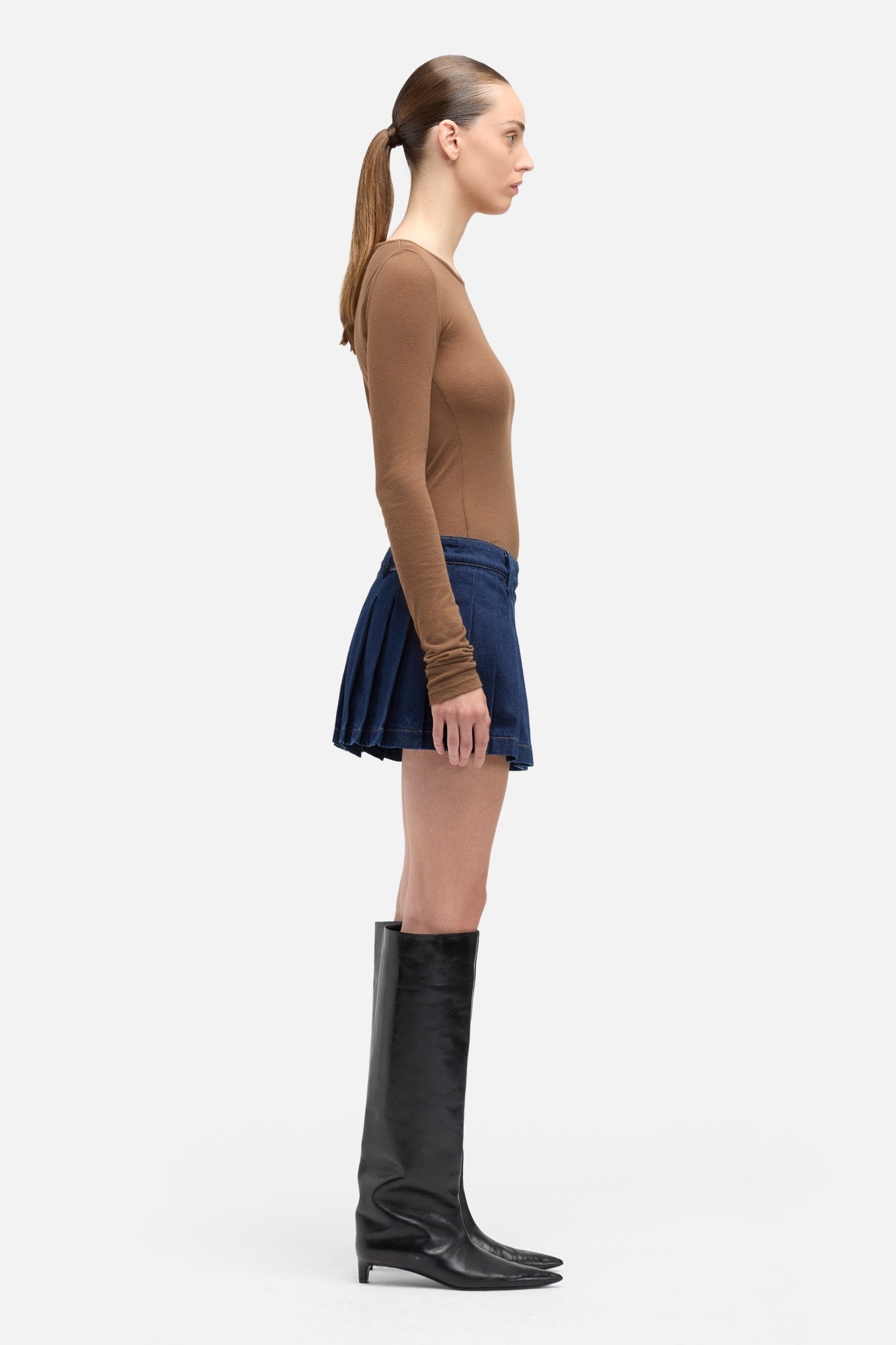 7-for-all-mankind-mankind-pleated-mini-skirt-jeansrock-in-franklin image 6