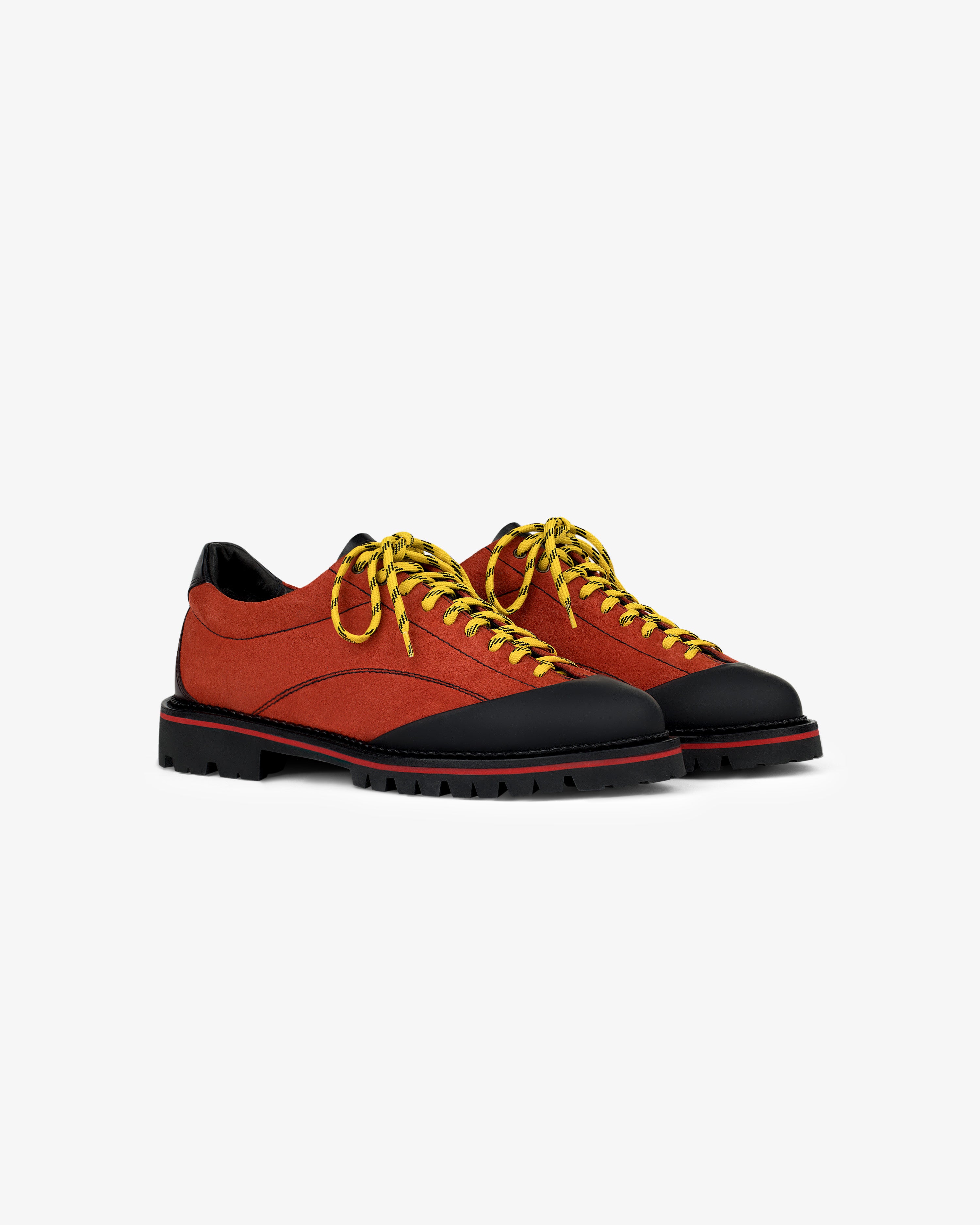 aim-leon-dore-suede-derby-hiker-rote-veloursleder-boots-vibram image 4