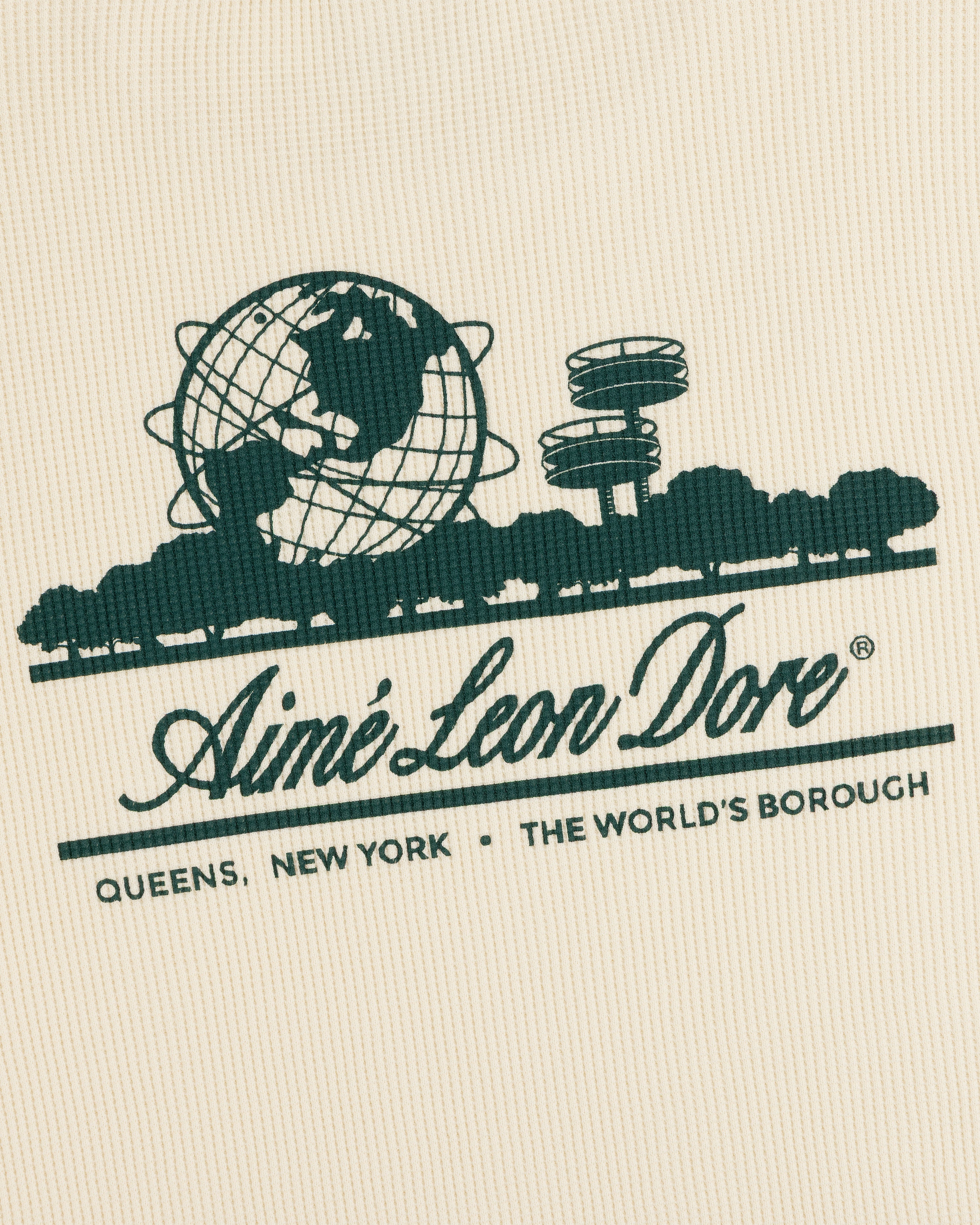 aim-leon-dore-long-sleeve-unisphere-waffle-thermal-cream image 5