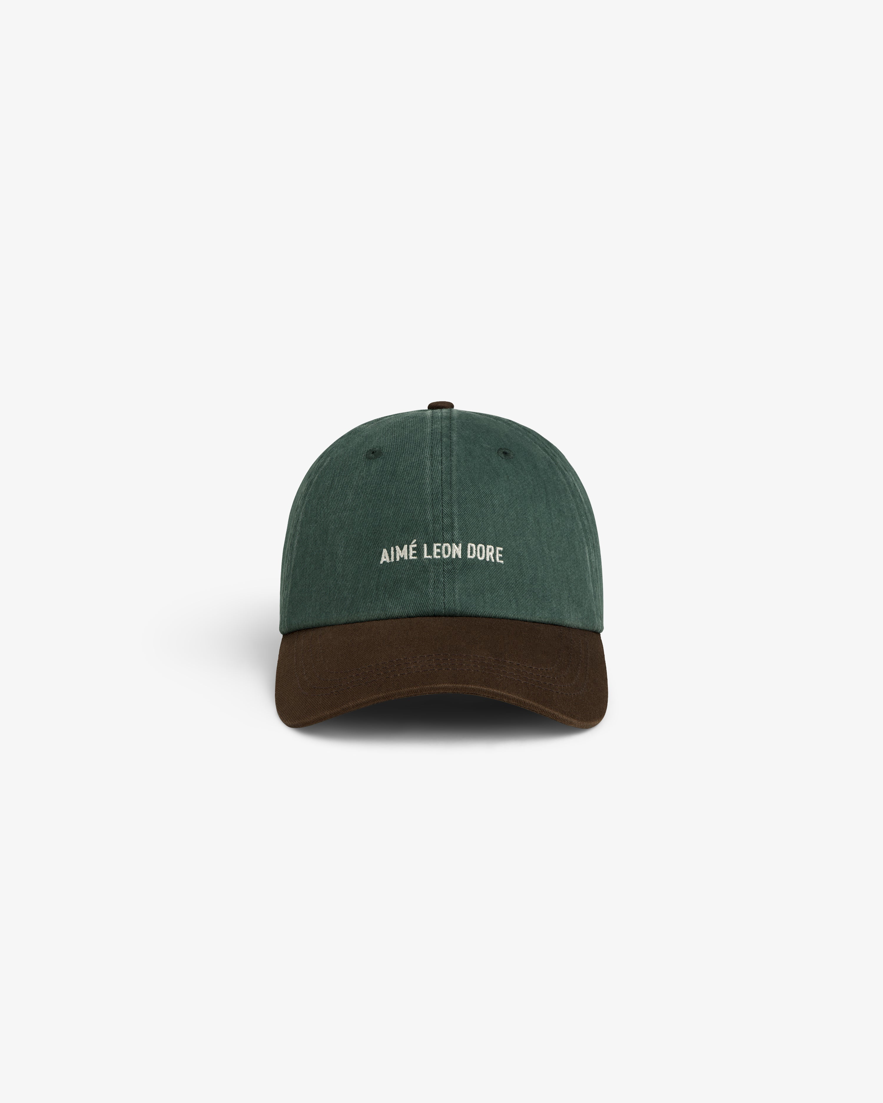 aim-leon-dore-pigment-dyed-logo-hat-gr-n-braun-washed-cap image 2