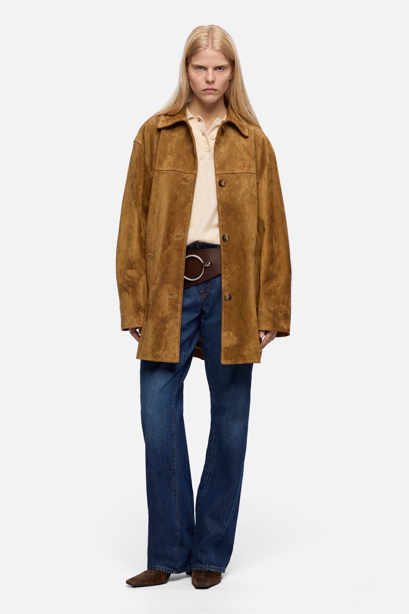 7-for-all-mankind-long-jacket-aus-suede-in-tobacco image 2