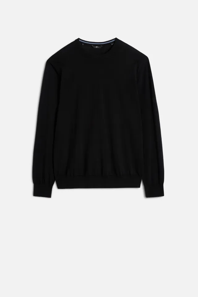 7-for-all-mankind-classic-cotton-langarm-pullover-schwarz image 1