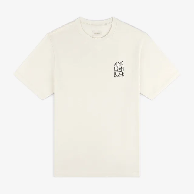 aim-leon-dore-stacked-logo-slub-t-shirt-cream-regular image 1